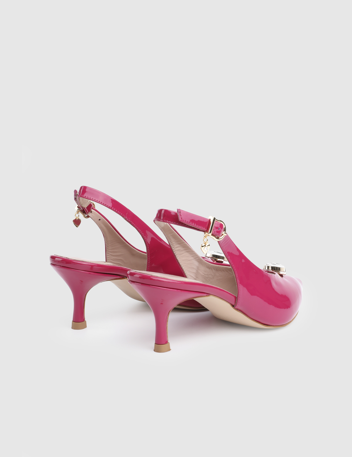 Jisel Fuchsia Patent Leather Women's Heeled Sandal