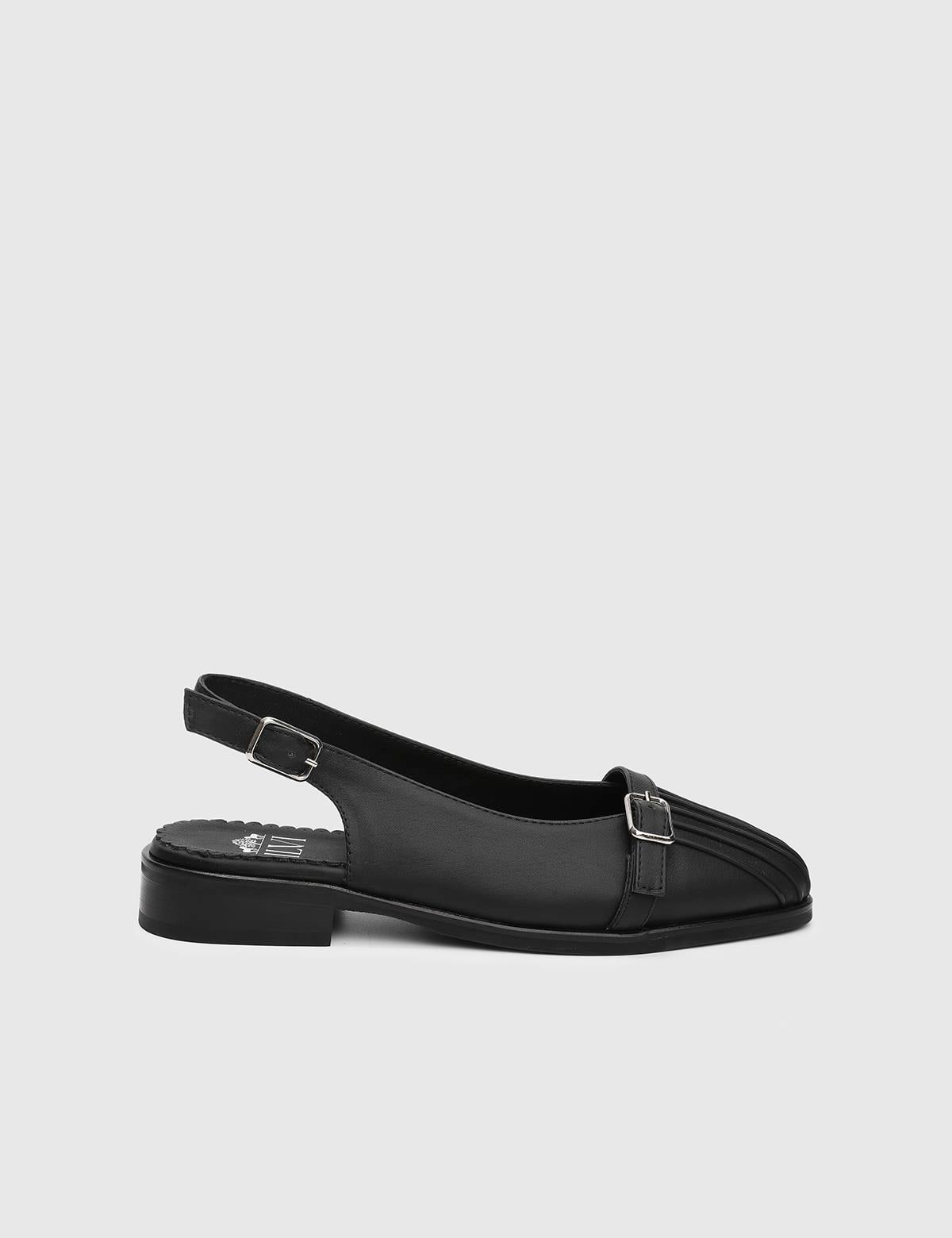 Jodie Black Leather Women's Sandal