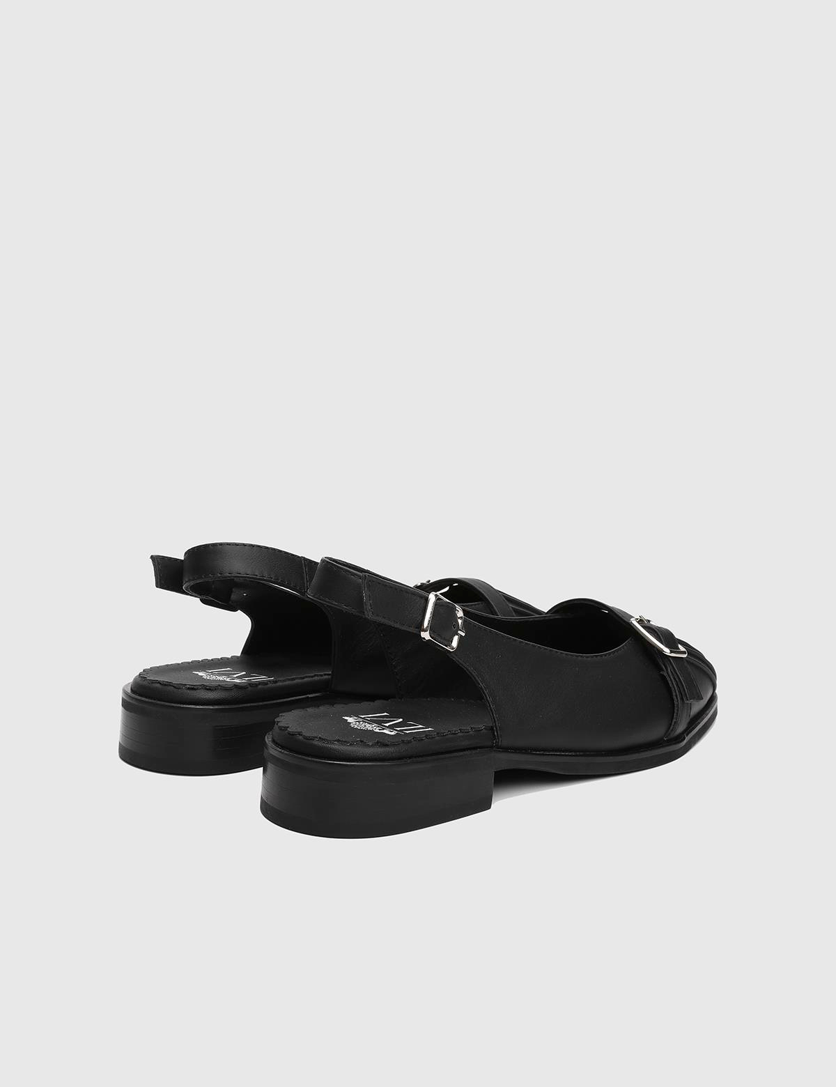 Jodie Black Leather Women's Sandal