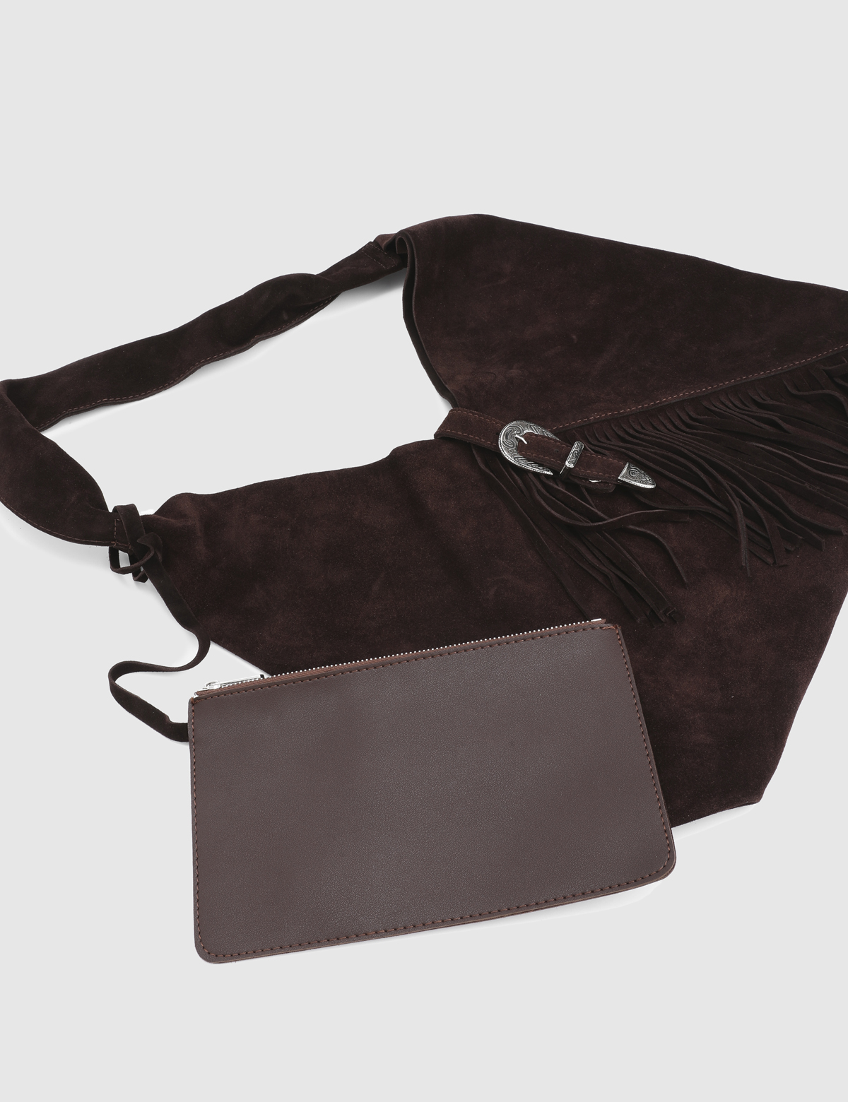 Joray Brown Suede Leather Women's Shoulder Bag