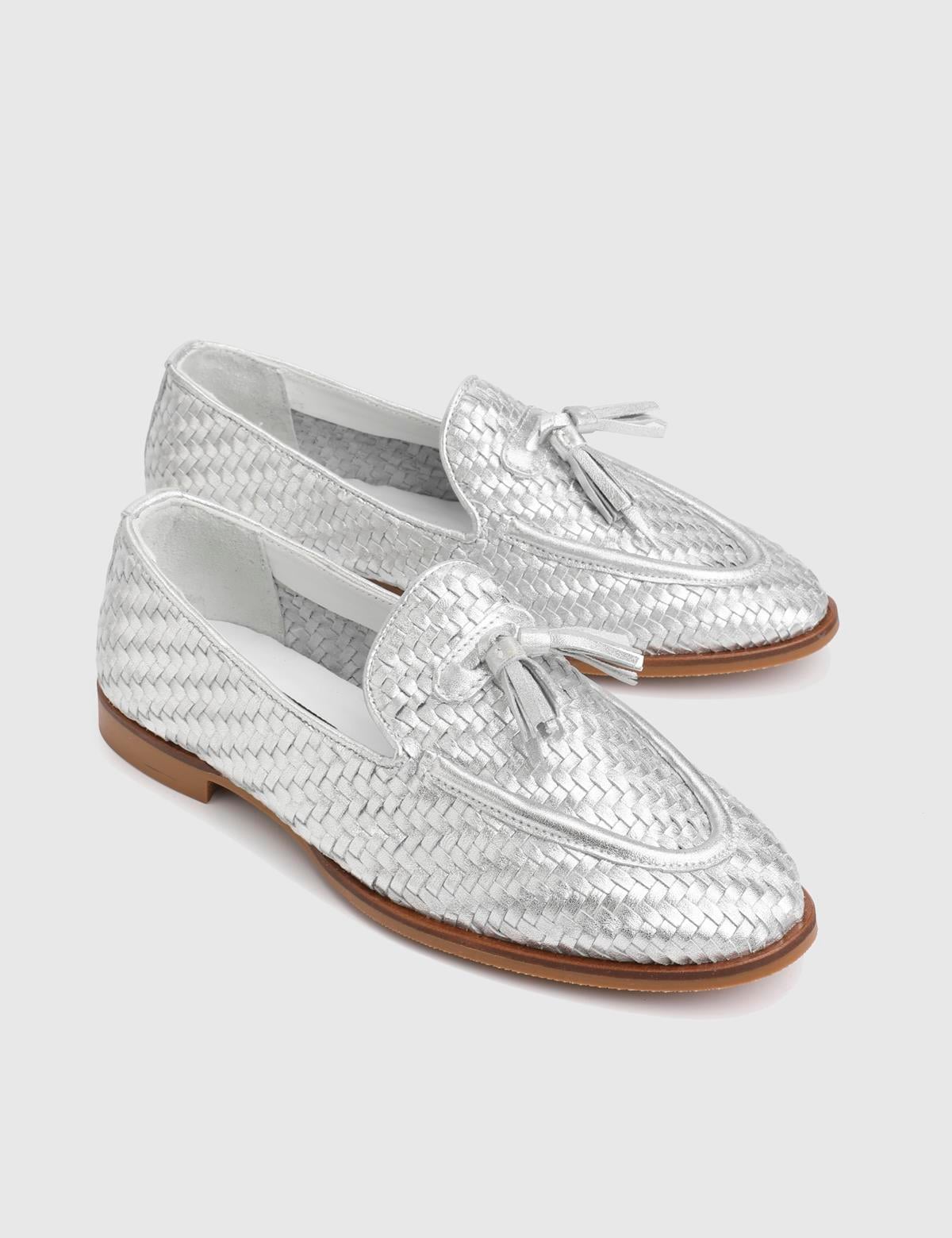 Josie Silver Woven Leather Women's Loafer