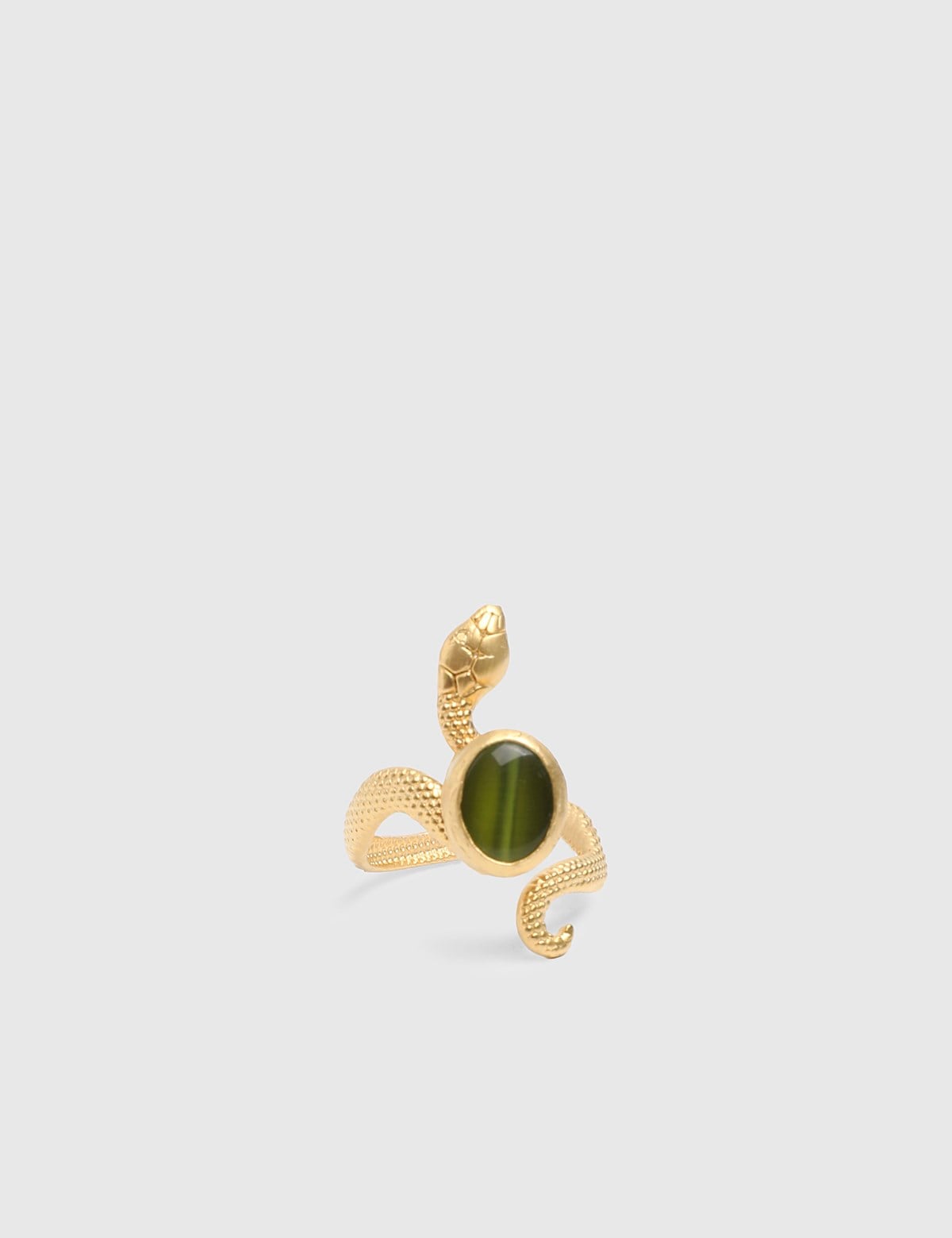Jovian Gold Women's Ring with Green Stones