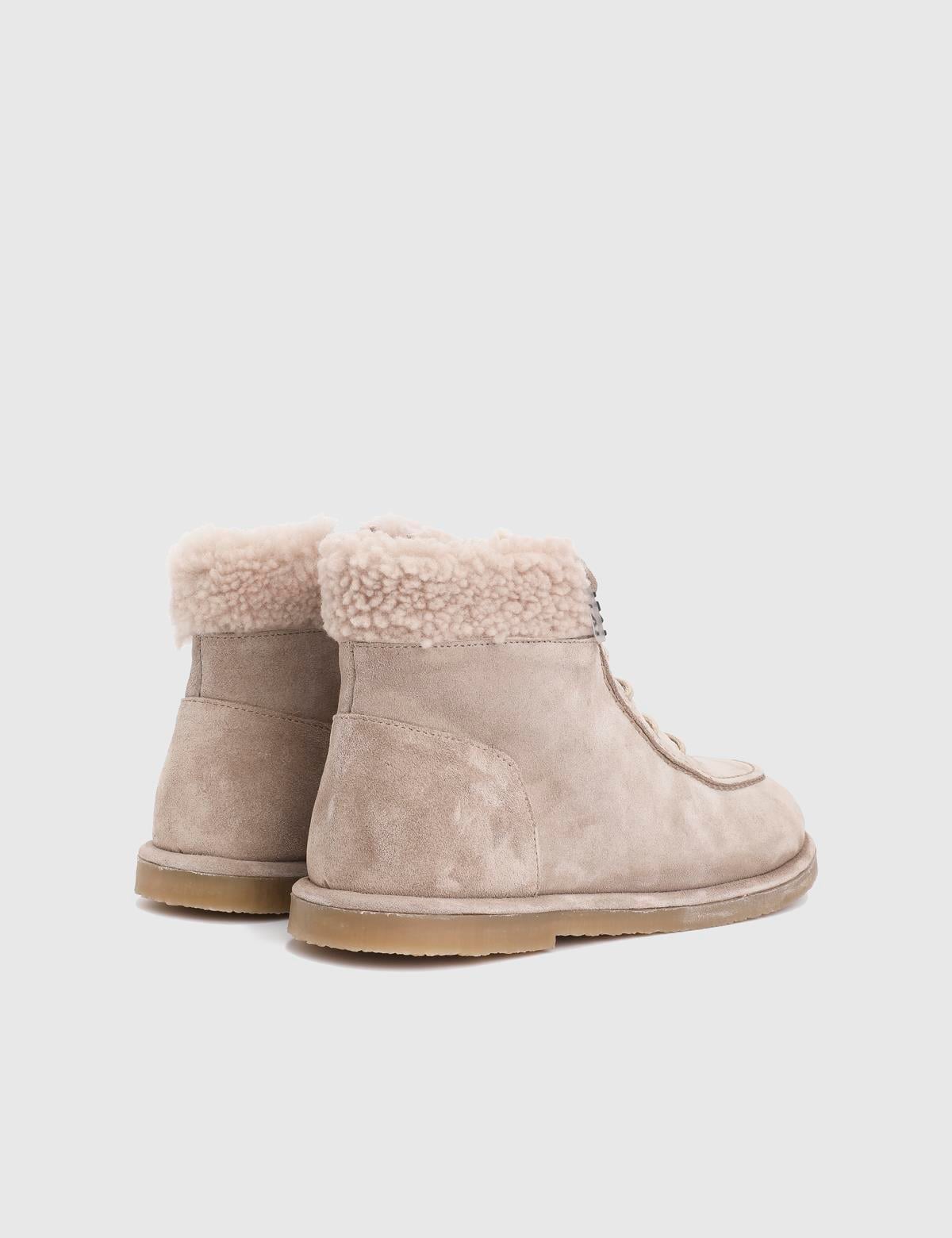Juno Beige Suede Leather Women's Boot