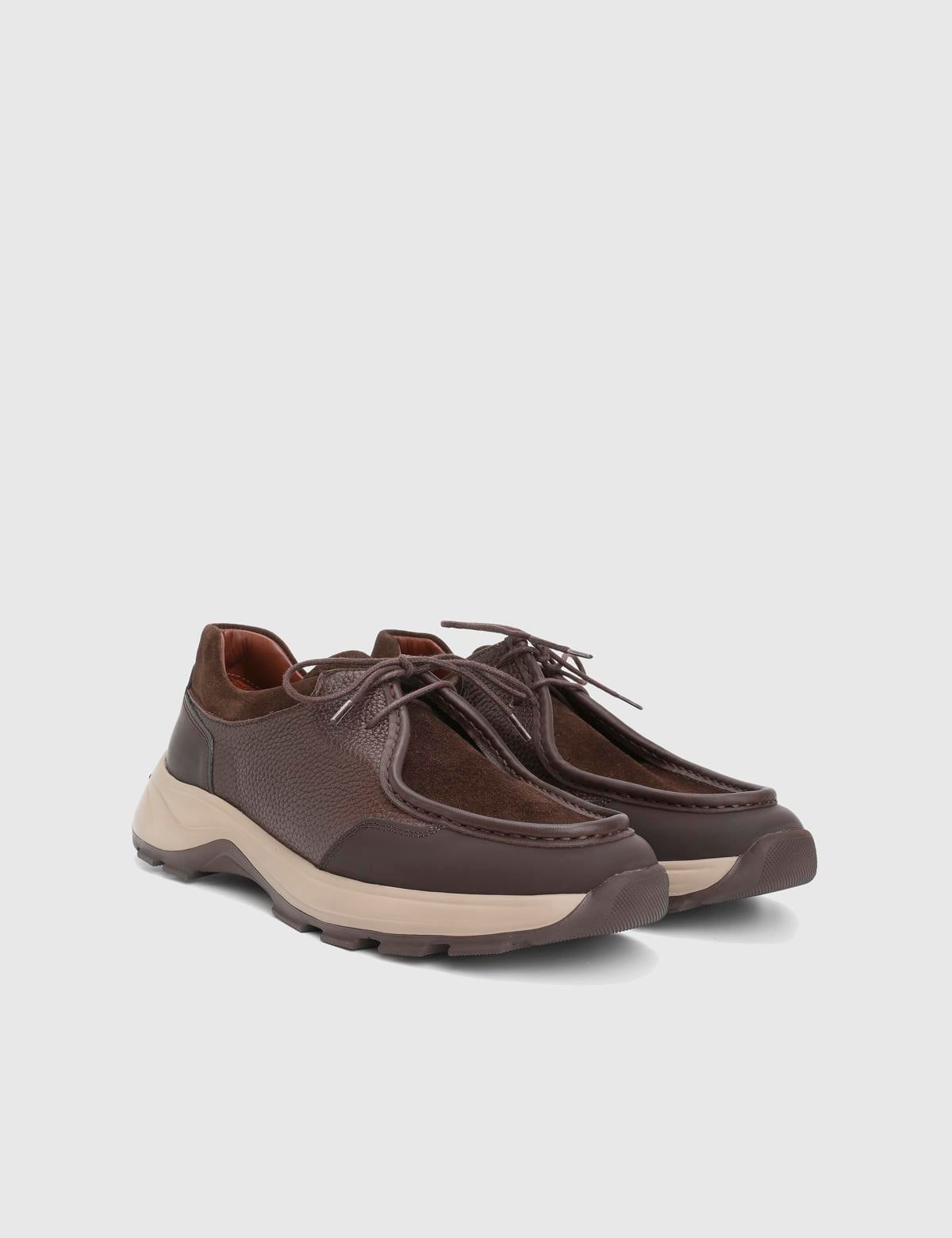 Kaile Brown Leather Men's Sneaker