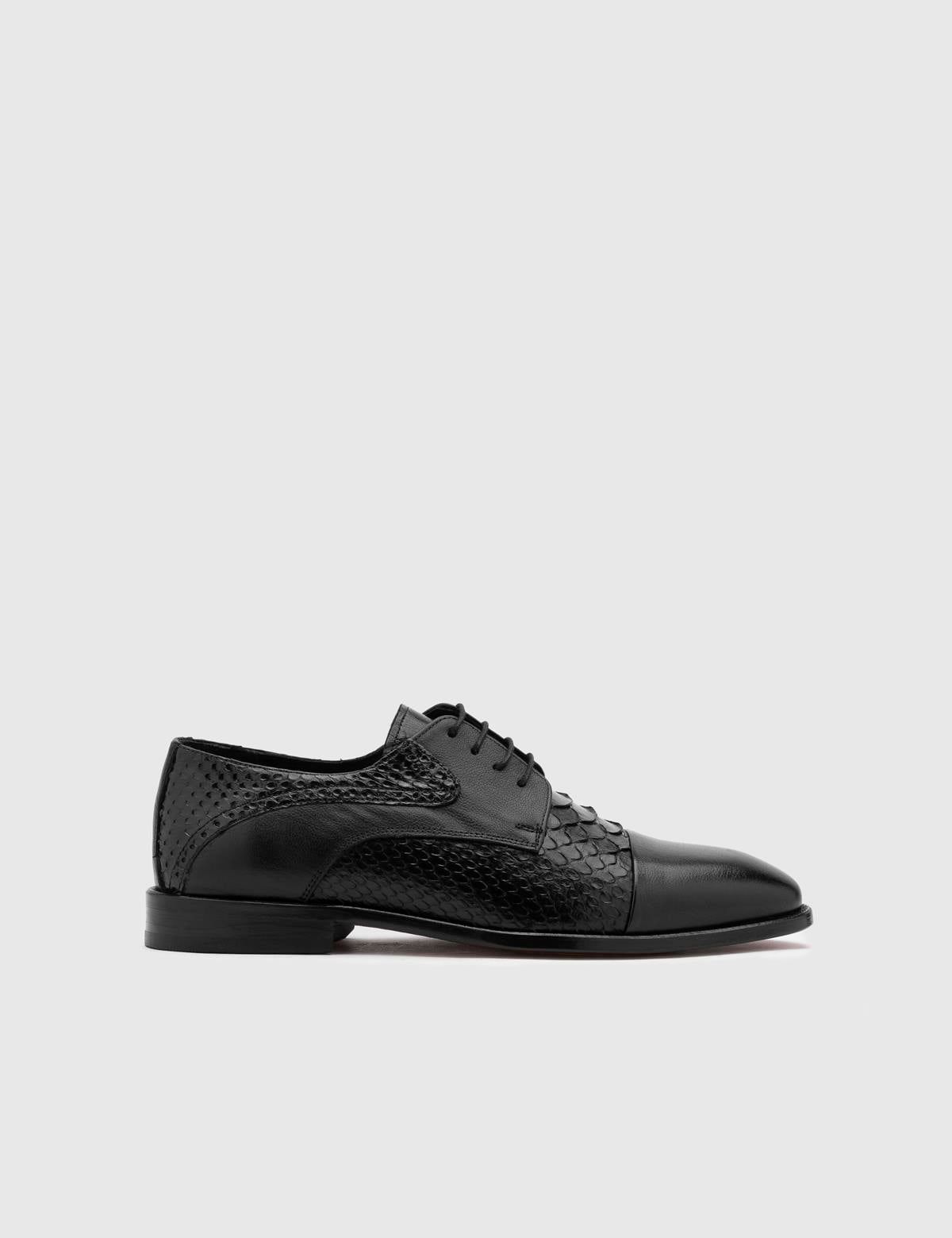 Kayson Black Snake Leather Men's Classic Shoe