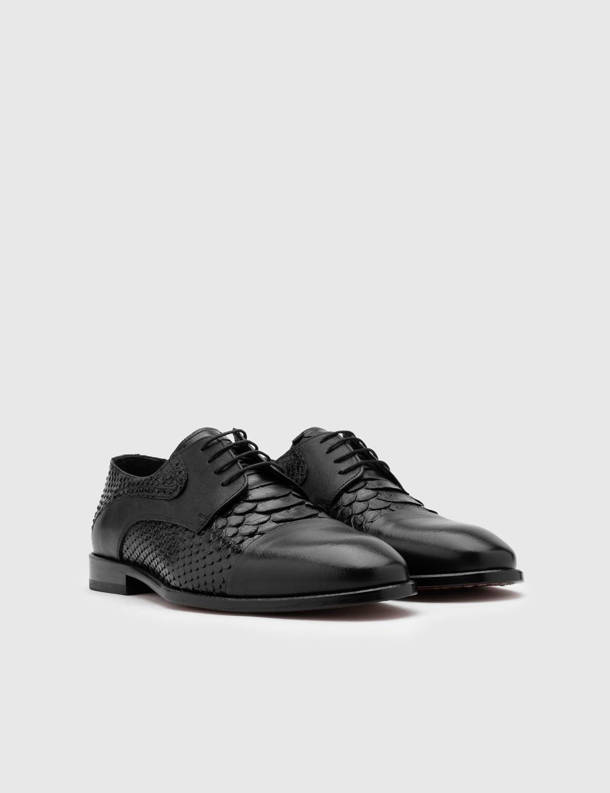 Kayson Black Snake Leather Men's Classic Shoe