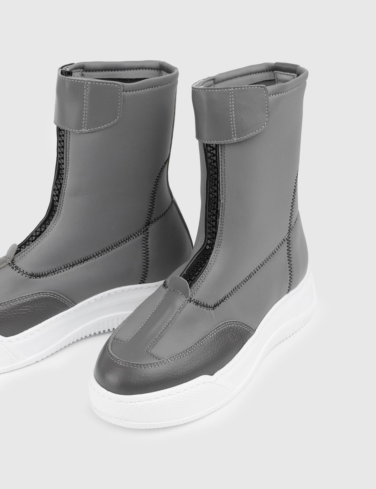 Kelp Grey Leather Women's Stretch Boot