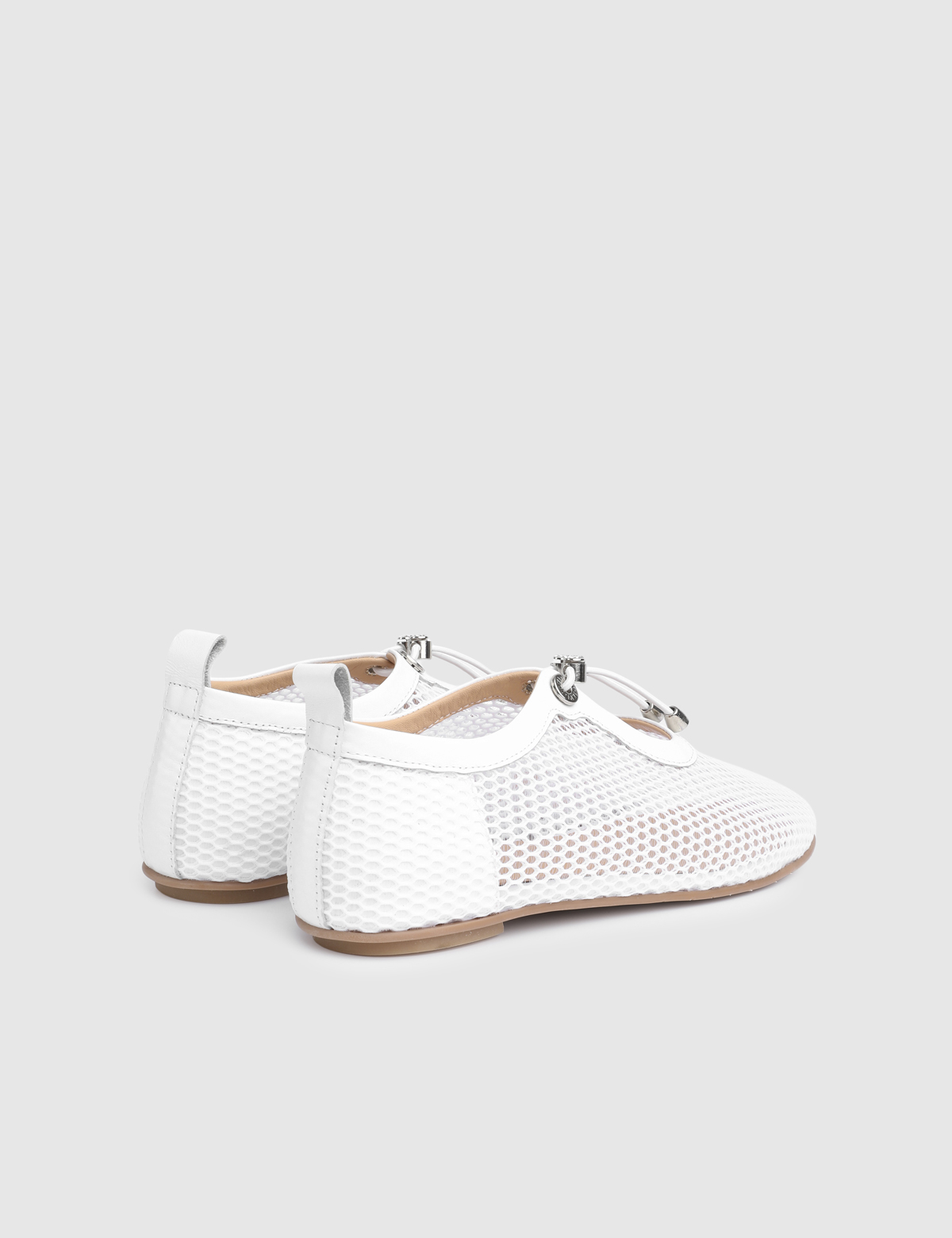 Kiona White Leather Mesh Women's Oxford