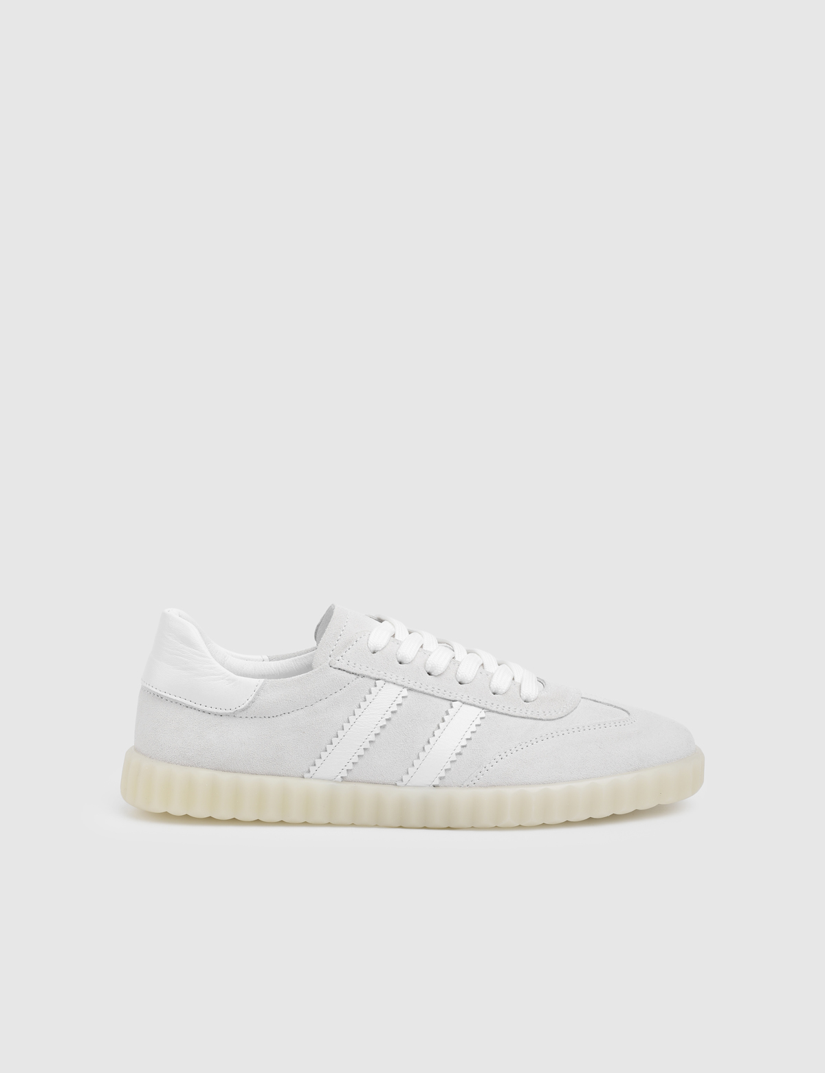 Kione White Suede Leather Women's Sneaker