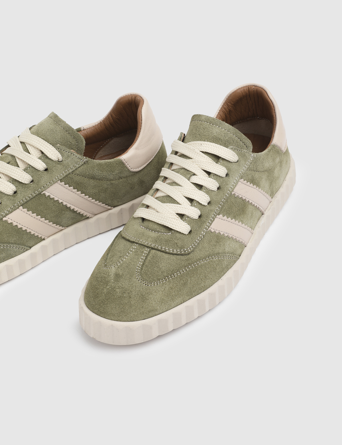 Kione Green Suede Leather Women's Sneaker