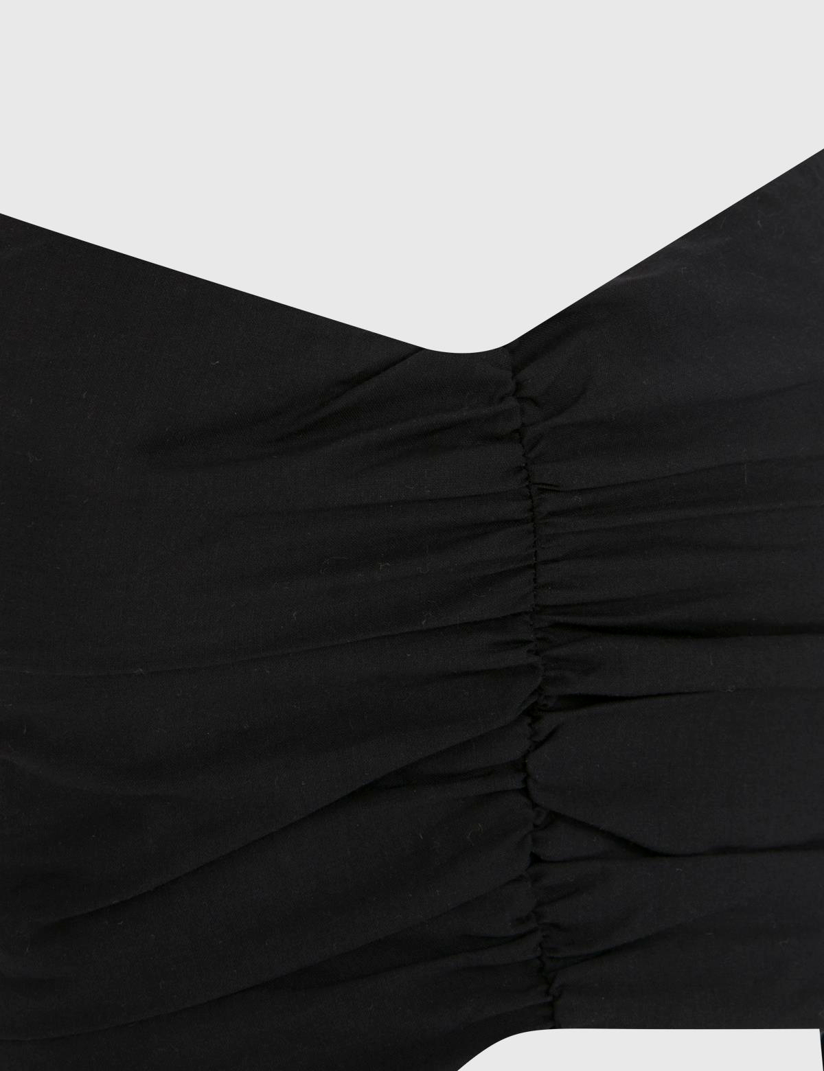 Lacie Black Women's Crop Blouse and Skirt Set
