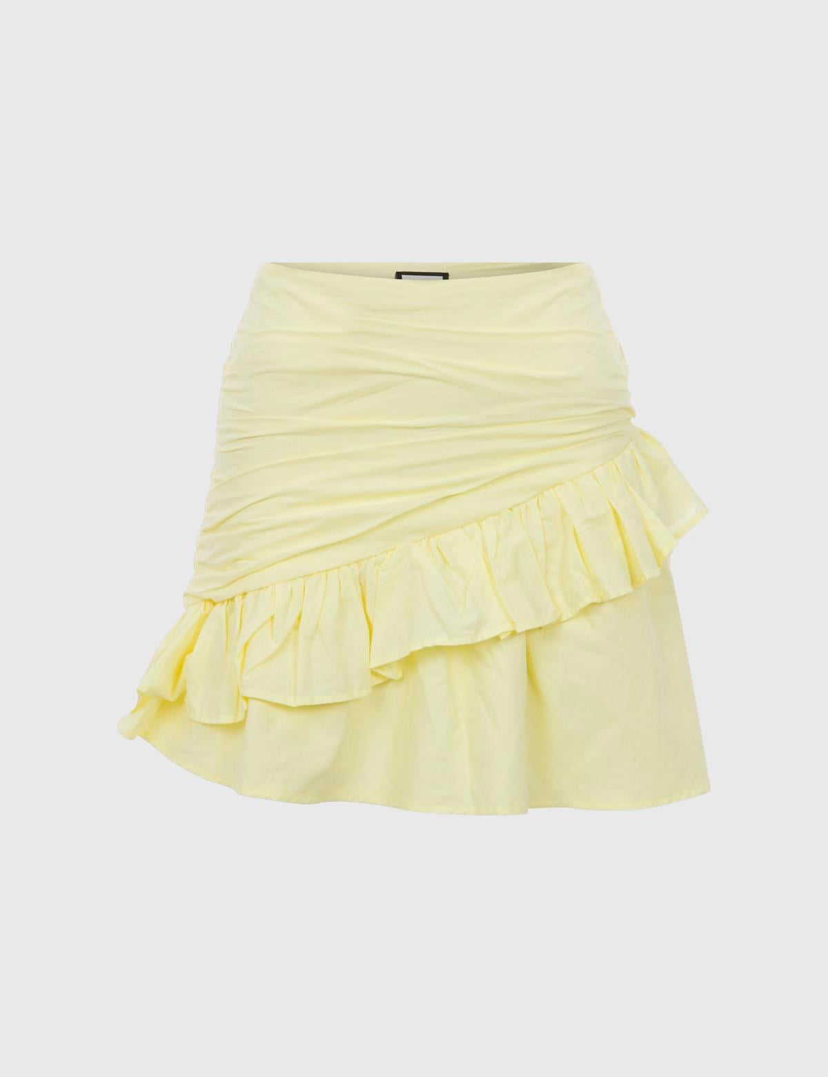 Lacie Yellow Women's Crop Blouse and Skirt Set
