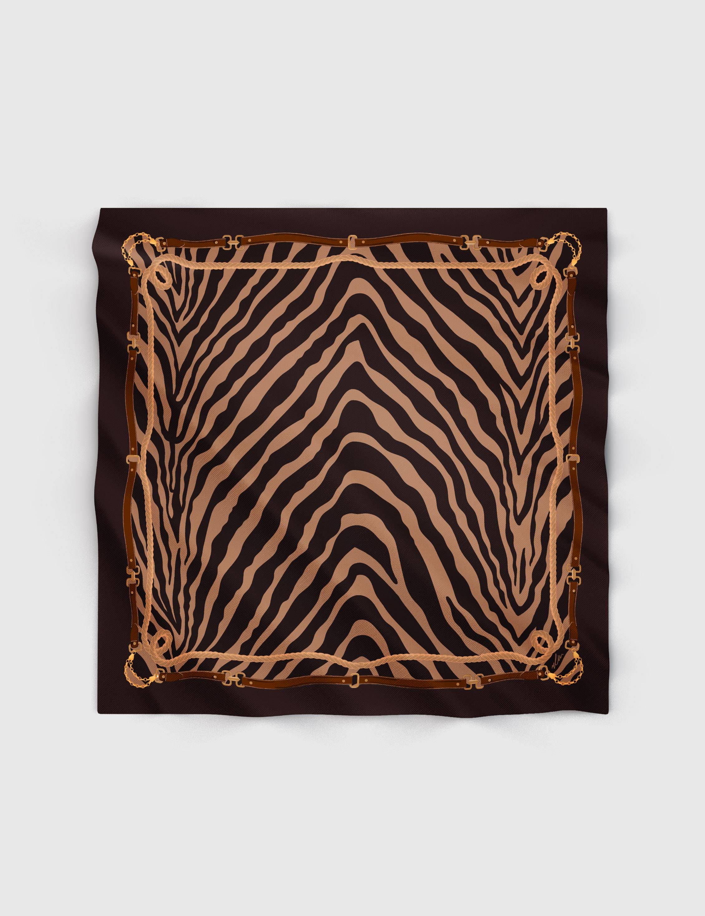Layf Brown Silk Twill Women's Scarf