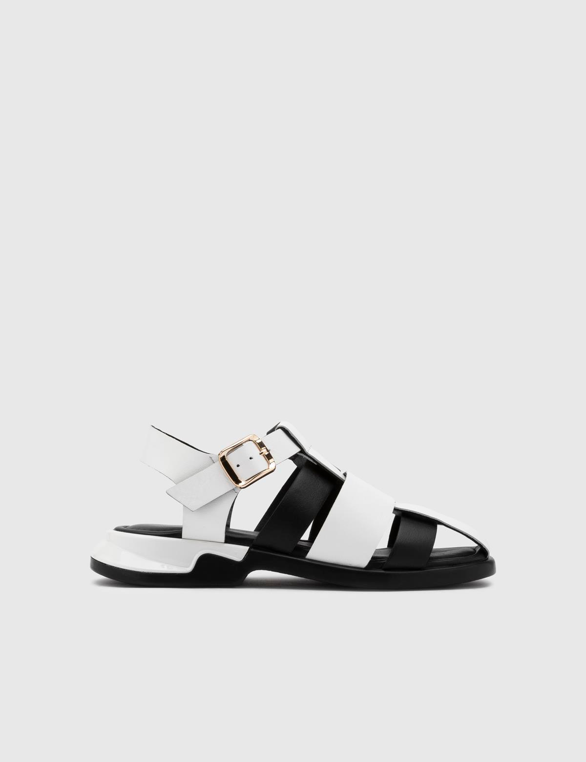 Leoben White Leather Women's Sandal