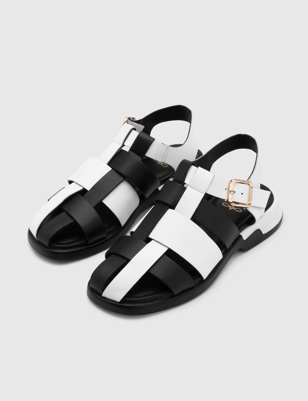 Leoben White Leather Women's Sandal