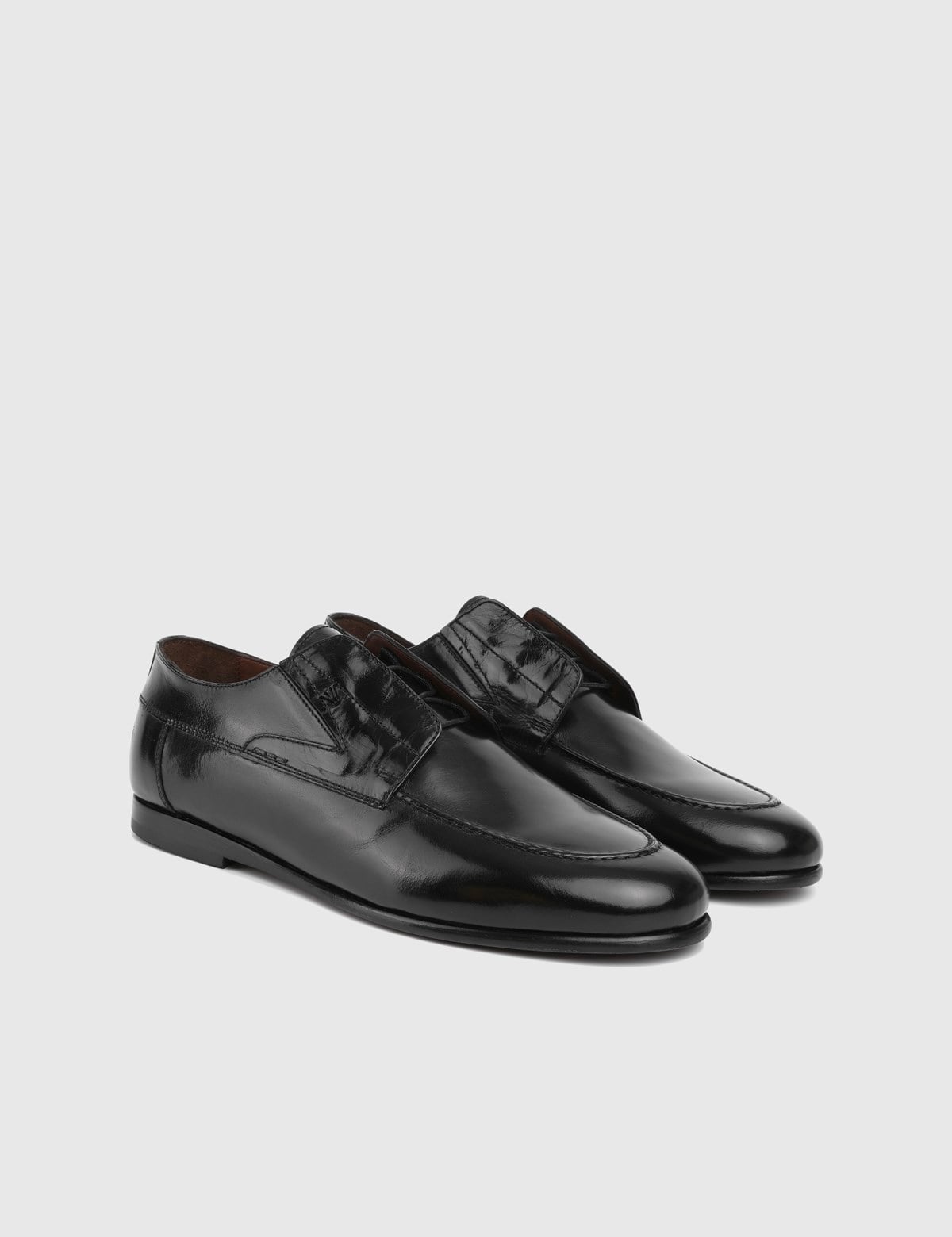 Leone Black Buffalo Leather Men's Oxford