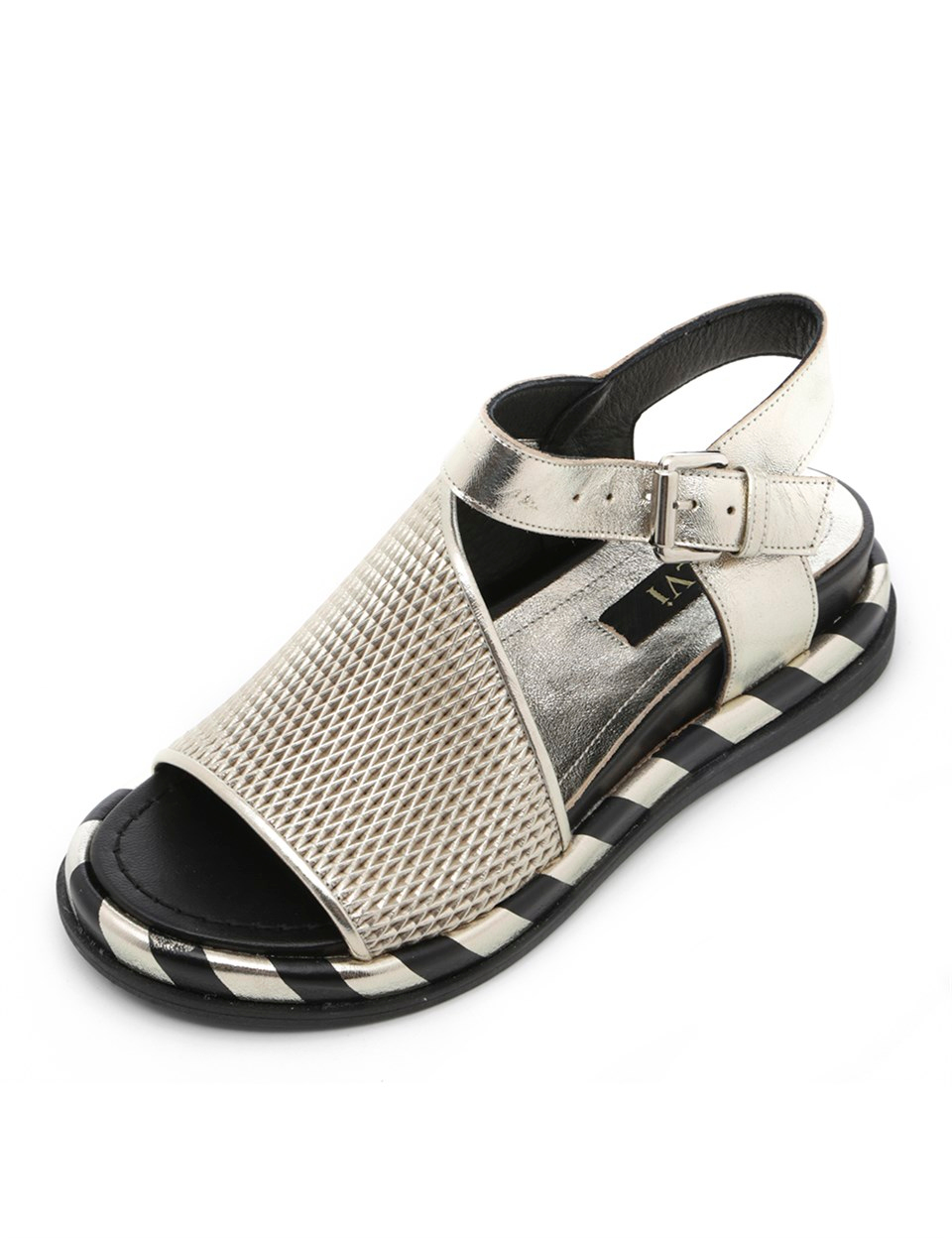 Linda Women's Sandal Metallic Gold Crystal