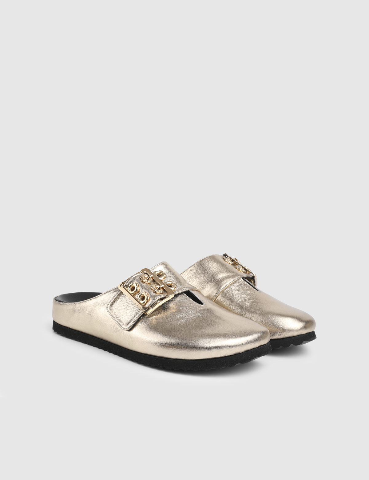 Liona Gold Leather Women's Slide