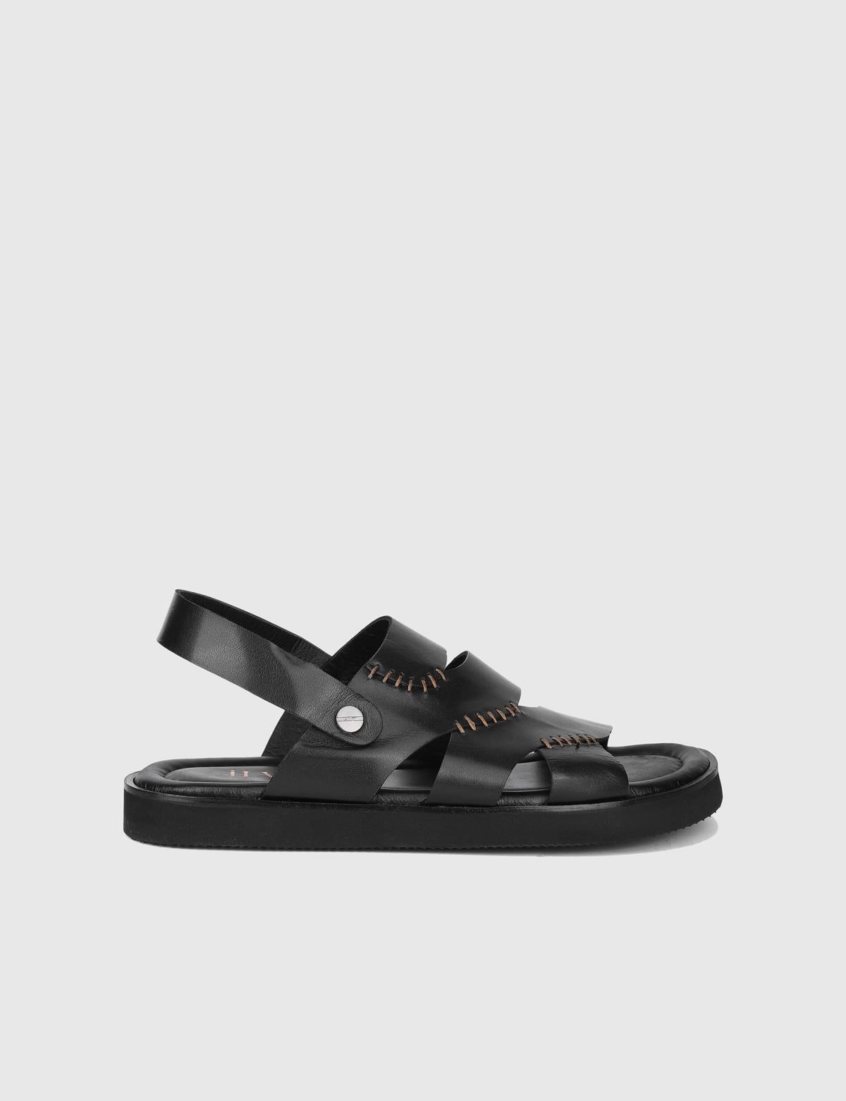 Lismore Black Leather Men's Sandal