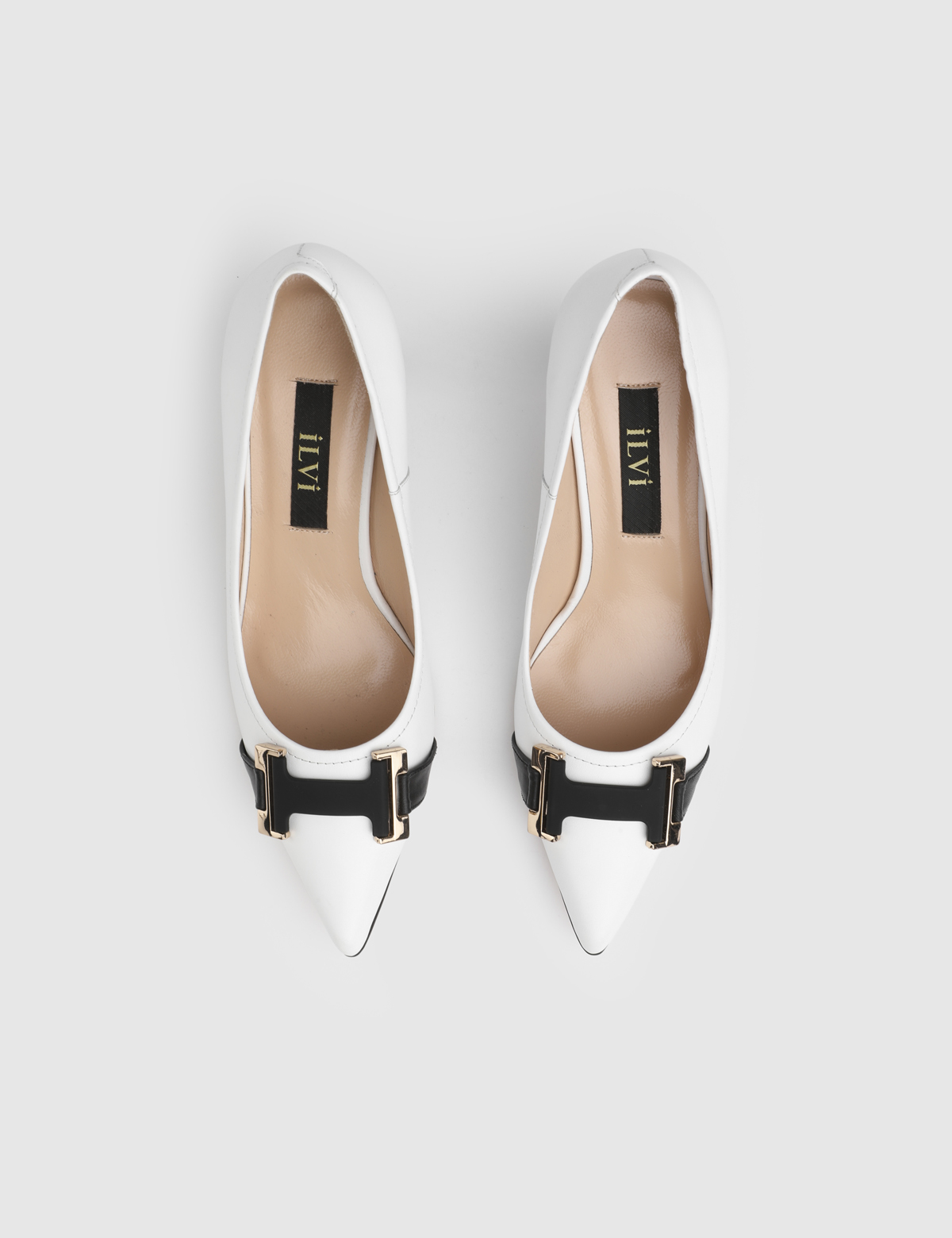 Lizone White Leather Women's Pump