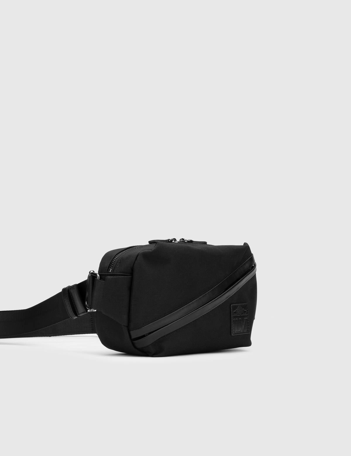 Luca Black Leather Men's Shoulder Bag
