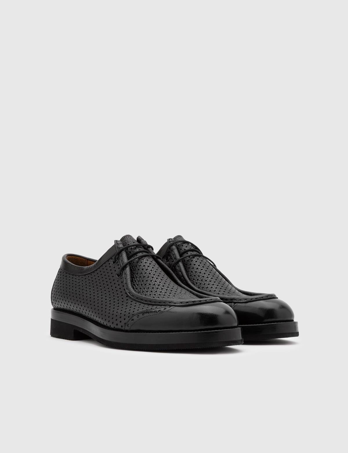 Luigi Black Buffalo Leather Men's Oxford