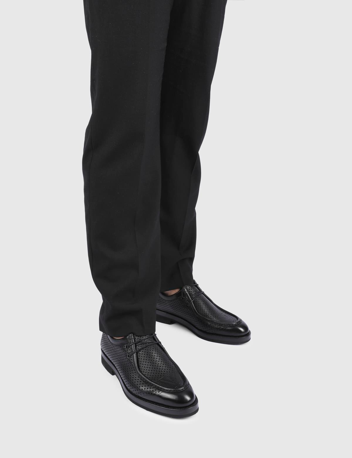 Luigi Black Buffalo Leather Men's Oxford