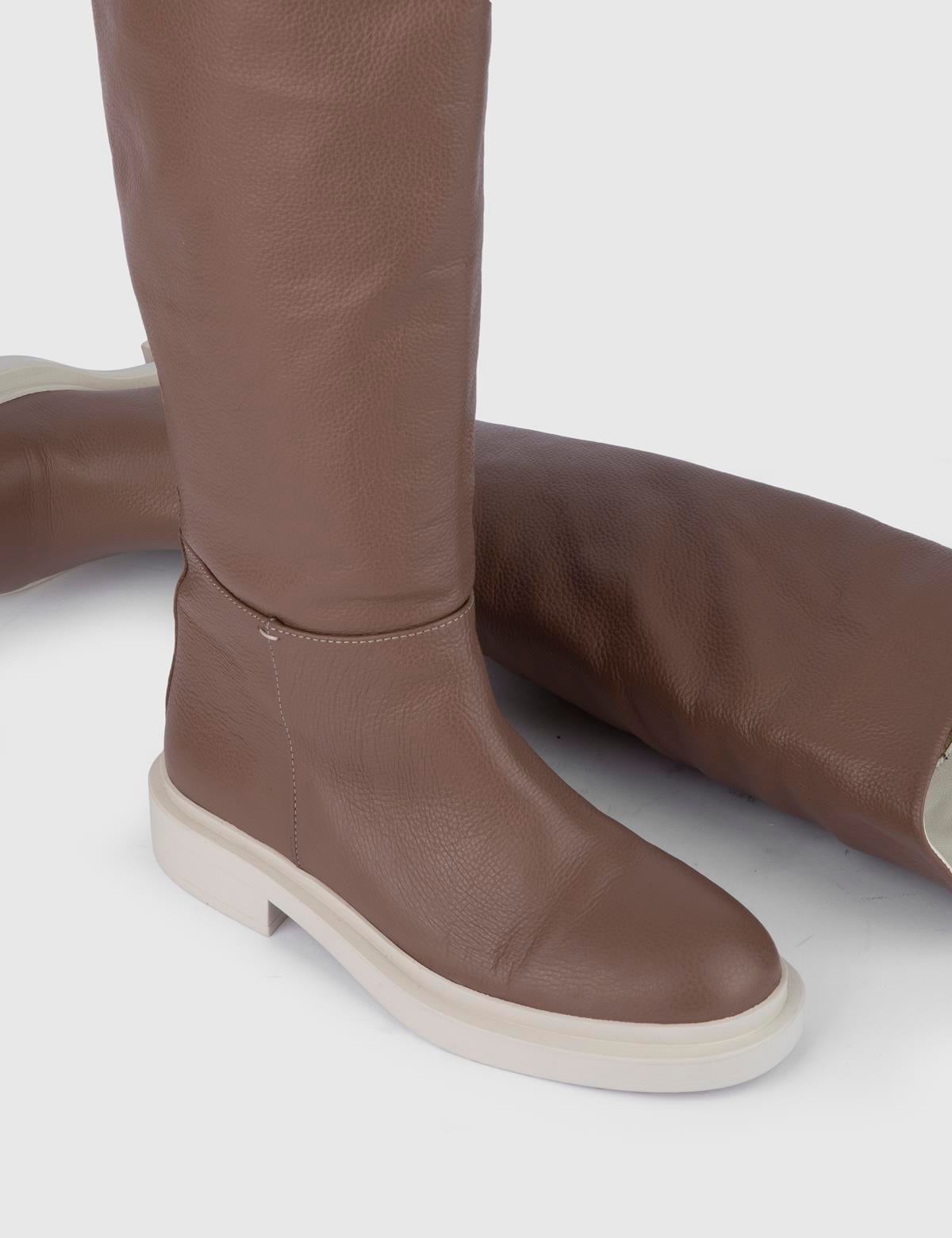 Lukia Dusty Rose Leather Women's High Boot
