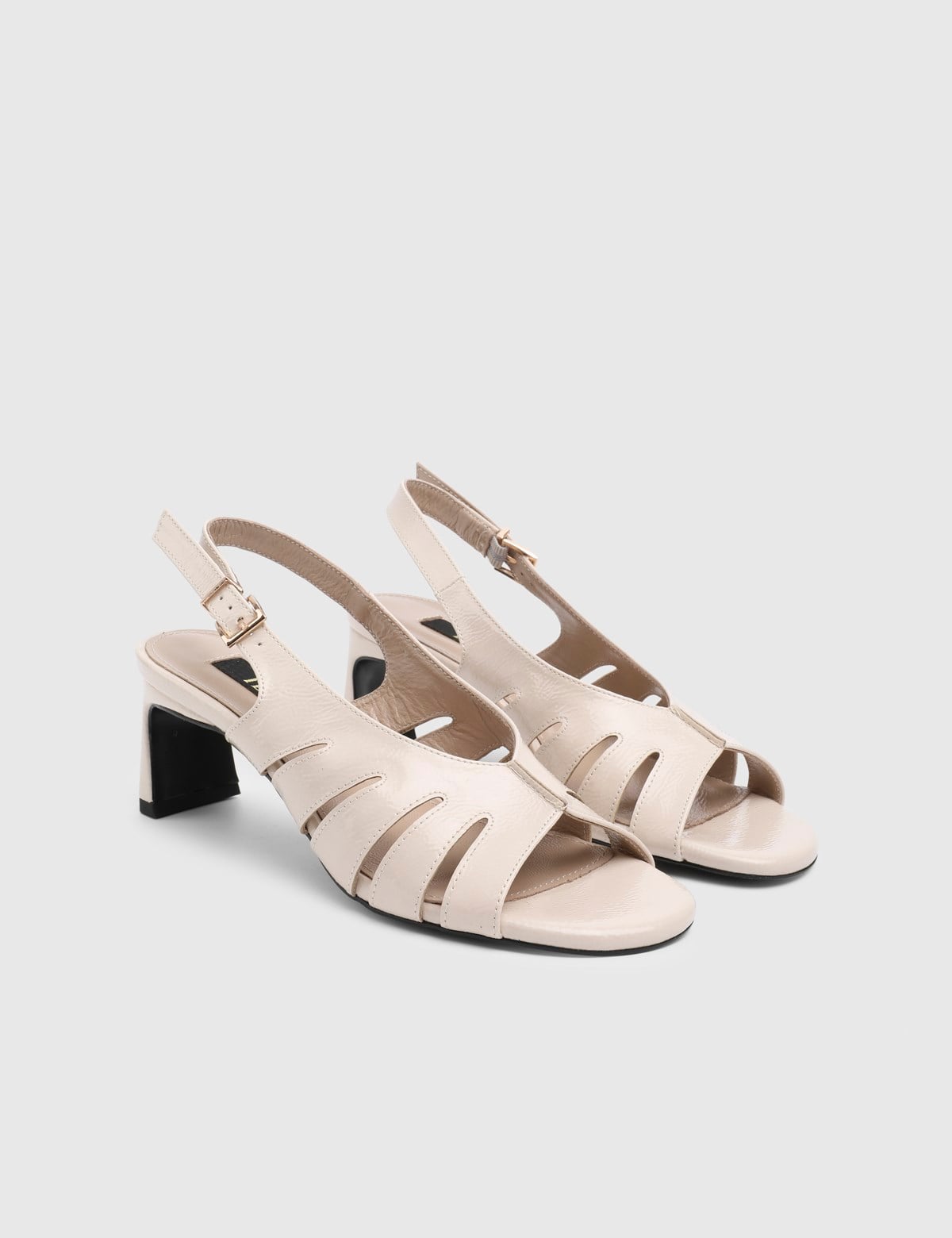 Lunea Cream Patent Leather Women's Heeled Sandal