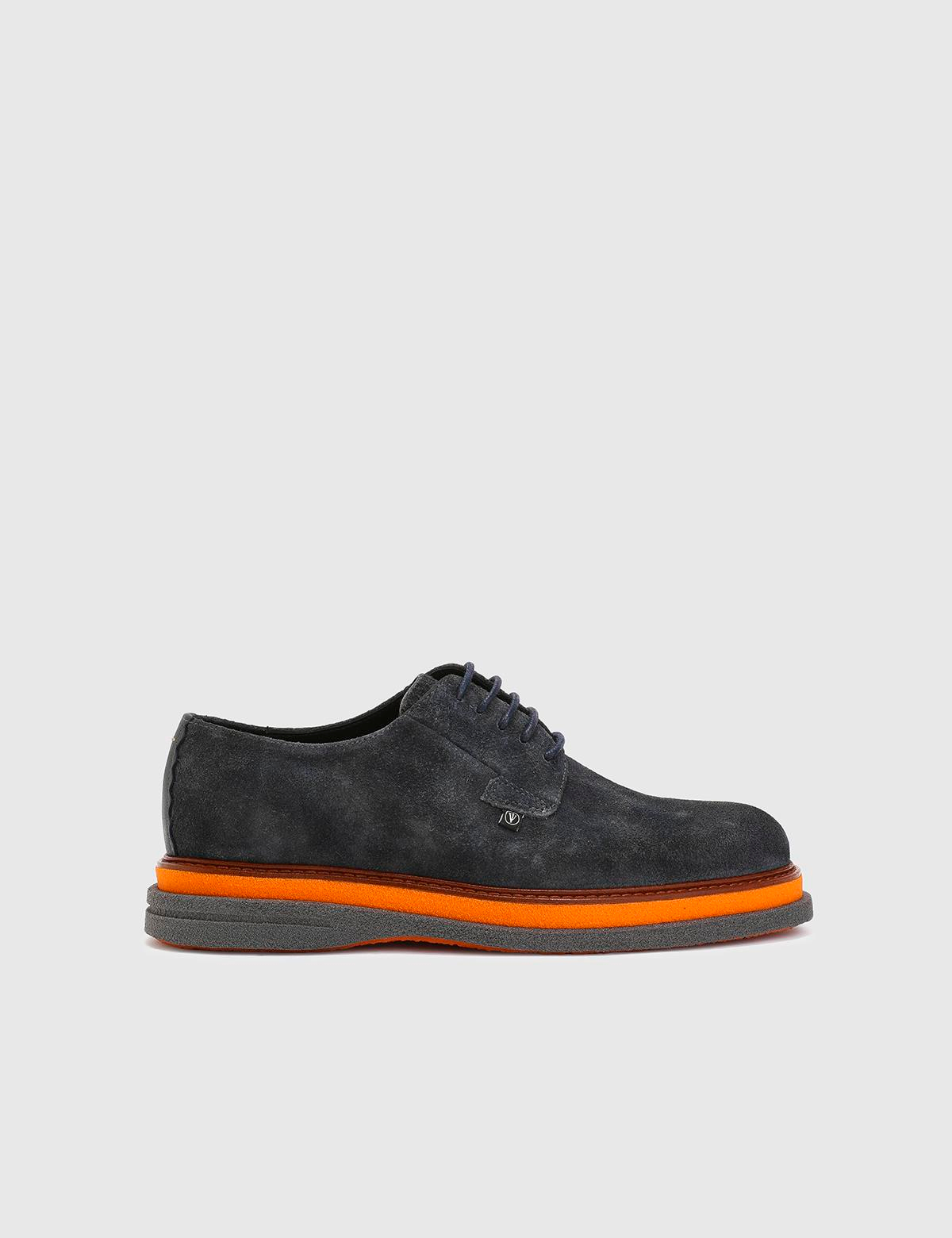 Mace Blue Suede Leather Men's Oxford