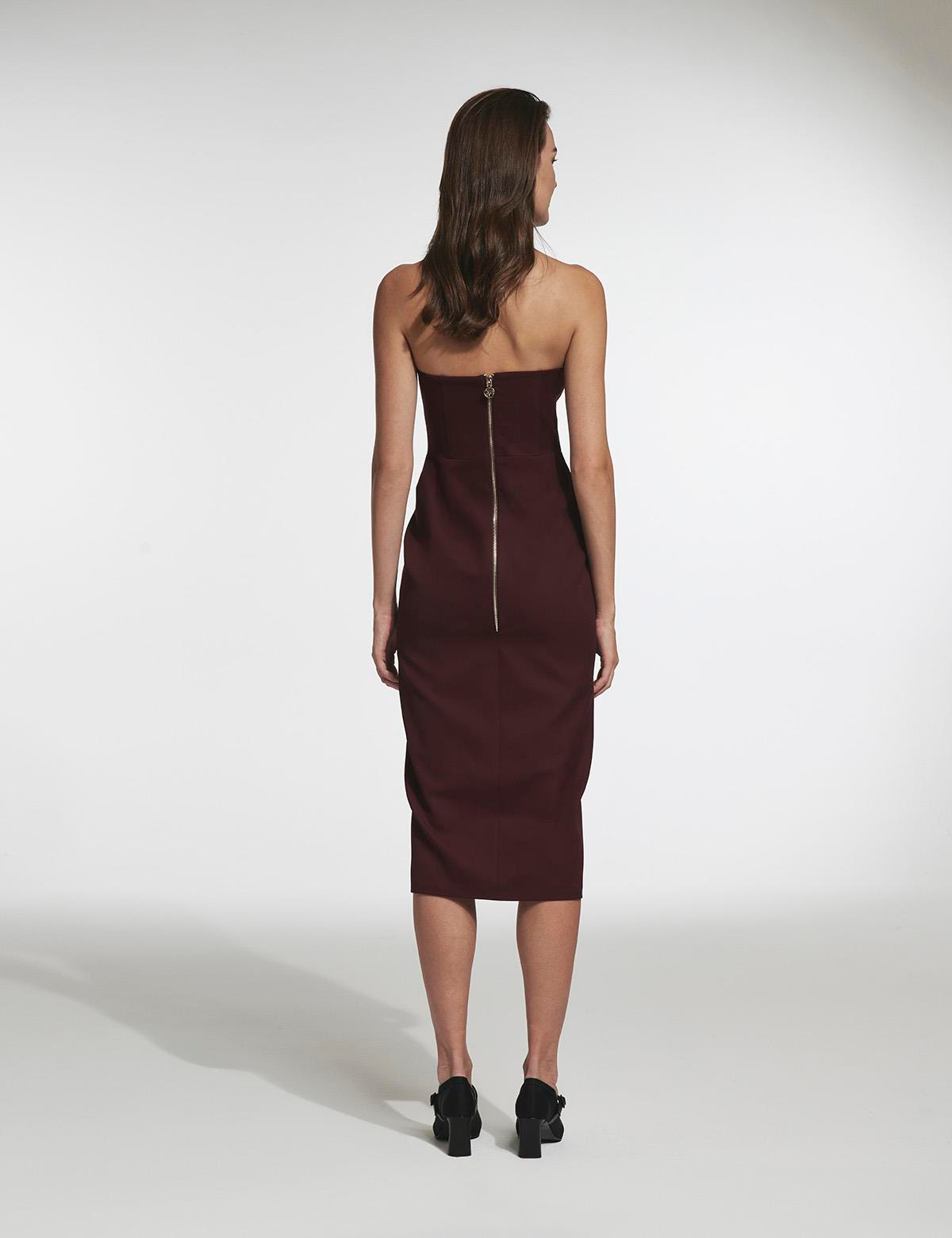 Madeliene Burgundy Women's Dress