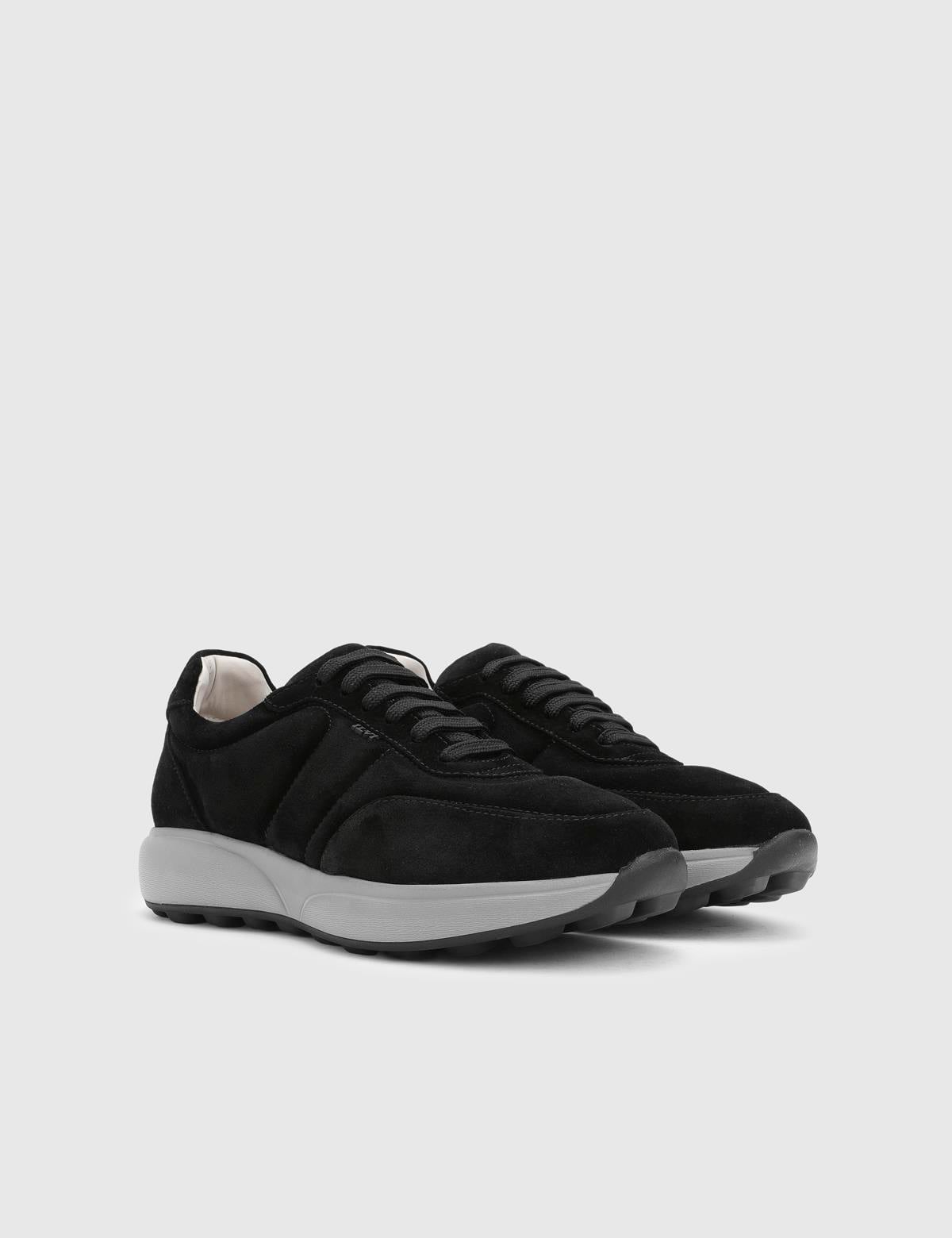Mahrez Black Suede Leather Men's Sneaker
