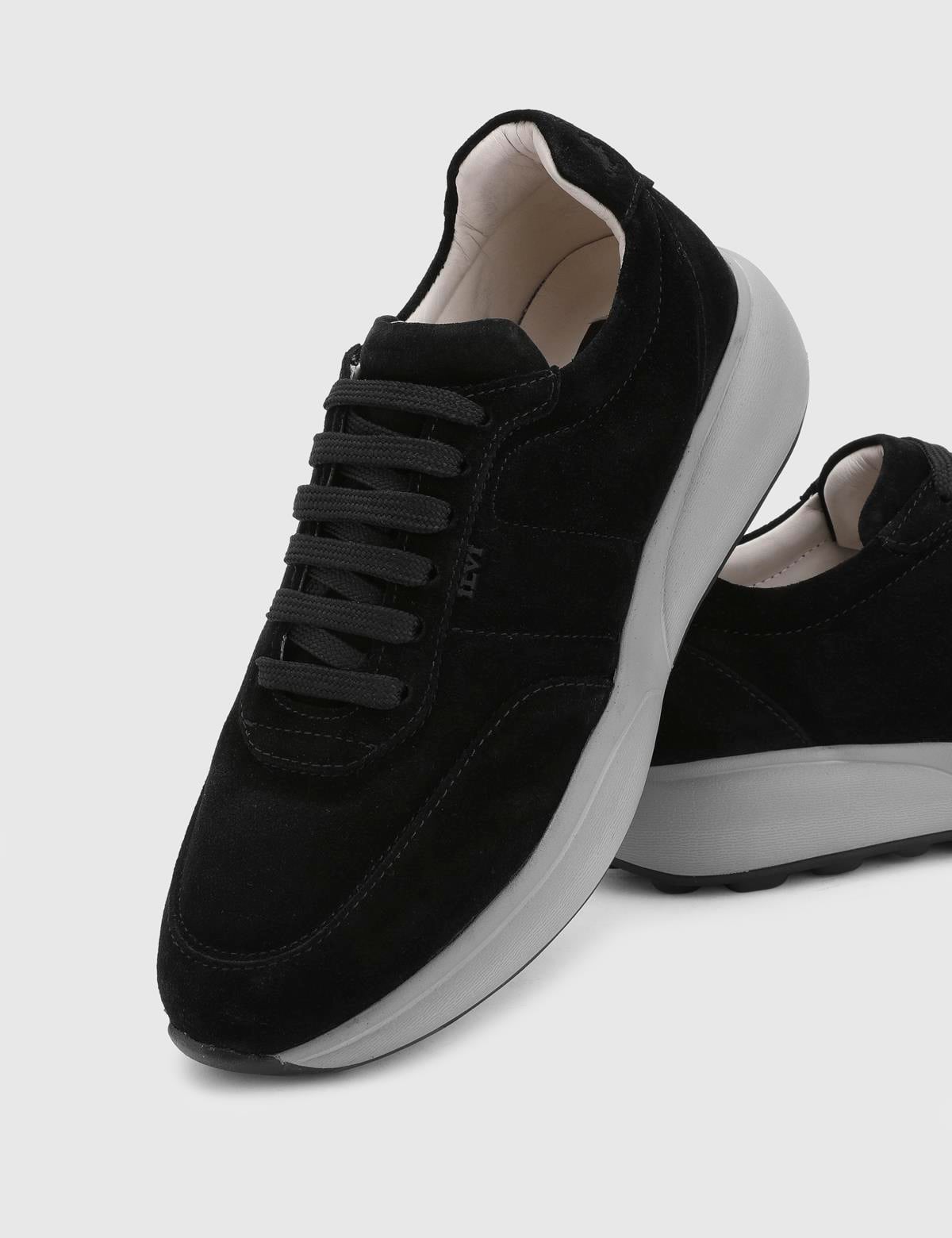 Mahrez Black Suede Leather Men's Sneaker