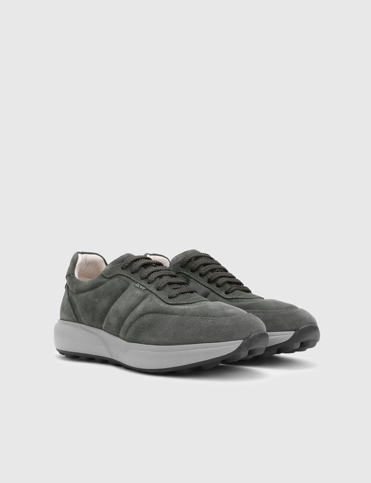 Mahrez Green Suede Leather Men's Sneaker