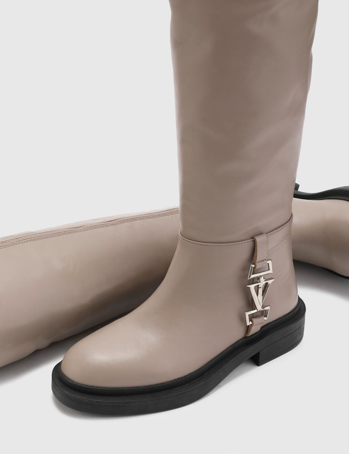 Malhaz Mink Leather Women's High Boot