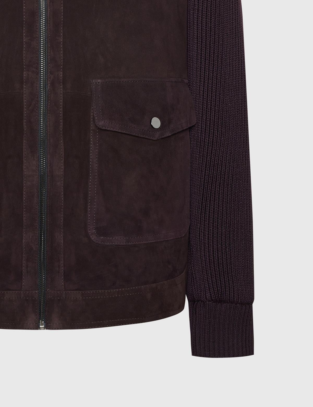 Mark Dark Burgundy Suede Leather Tricot Men's MONT