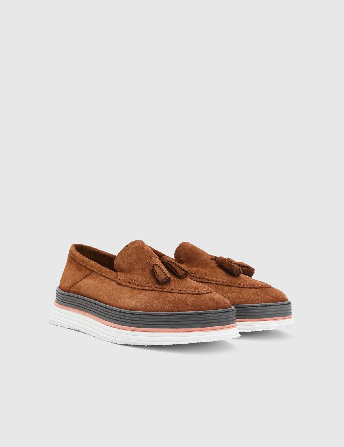 Matei Brown Suede Leather Women's Loafer