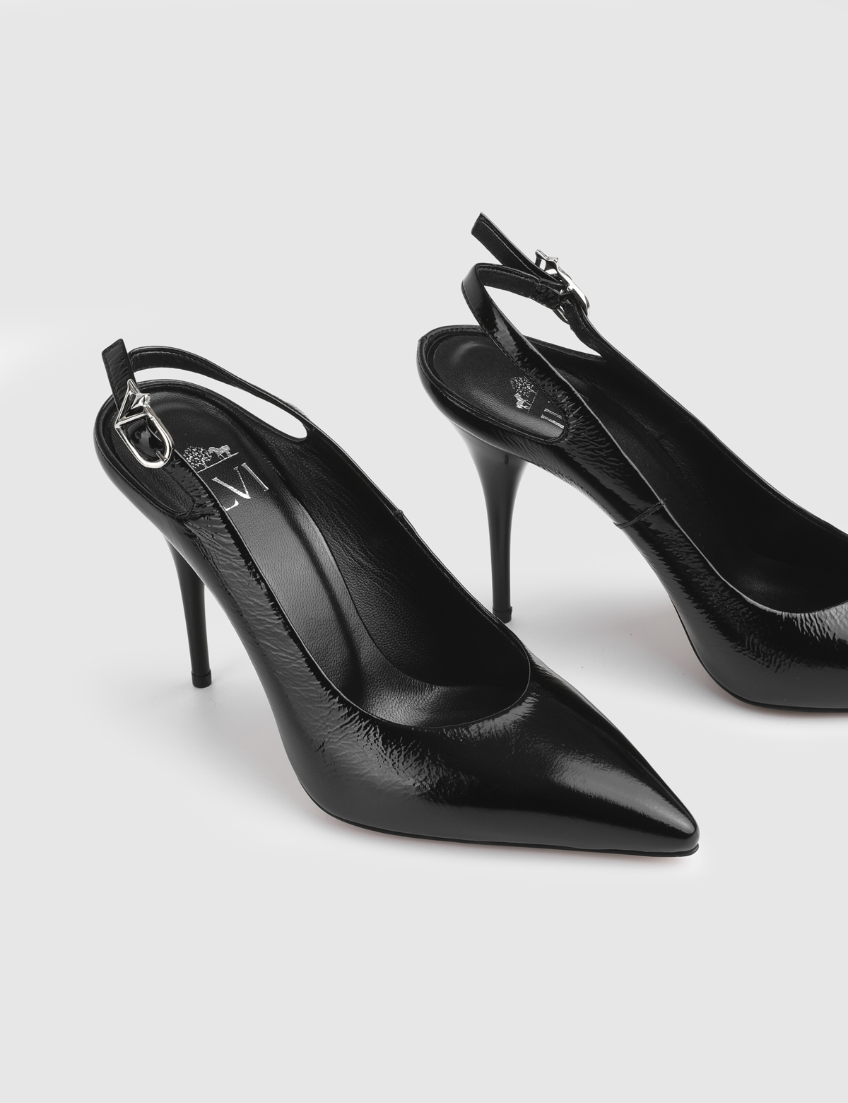Mavra Black Patent Leather Women's Heeled Sandal