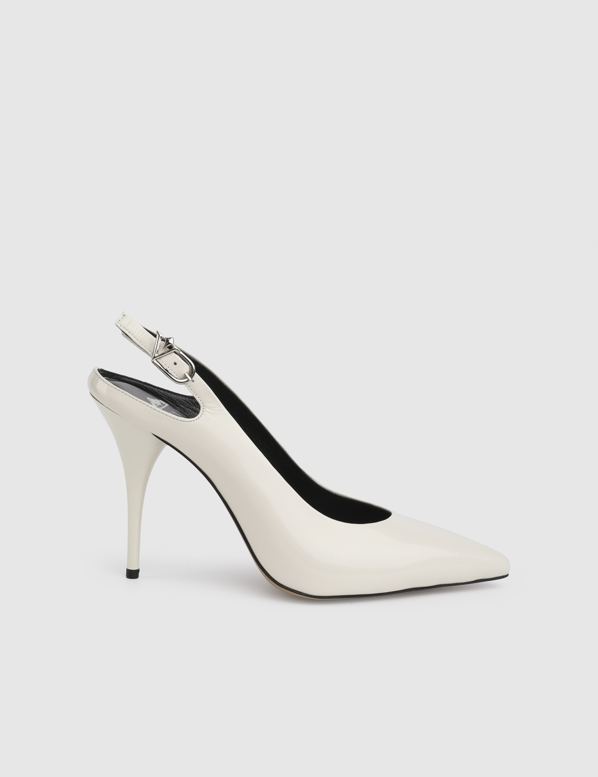 Mavra Cream Patent Leather Women's Heeled Sandal