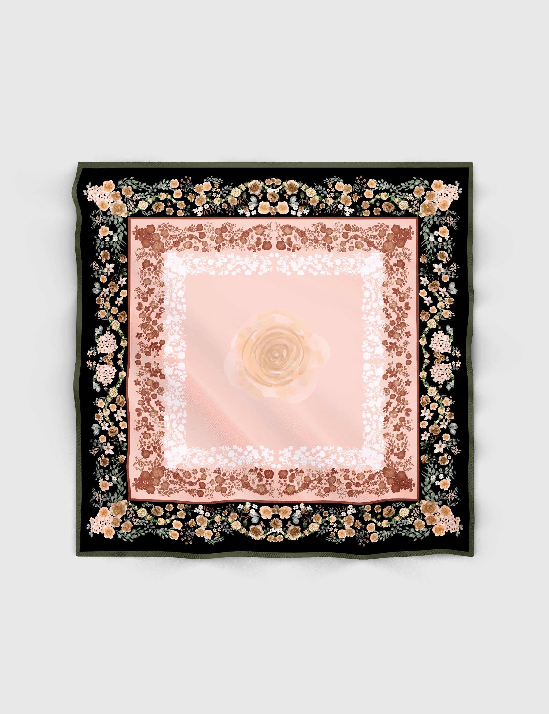 Mei Black Silk Twill Women's Scarf