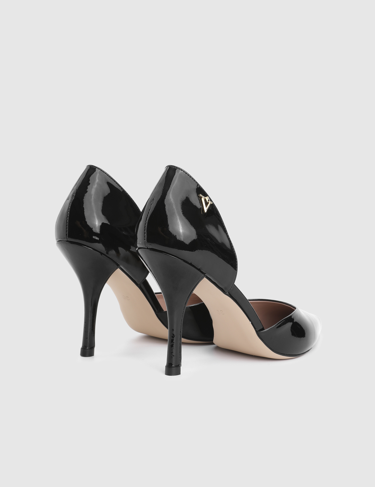 Melina Black Leather Women's Pump