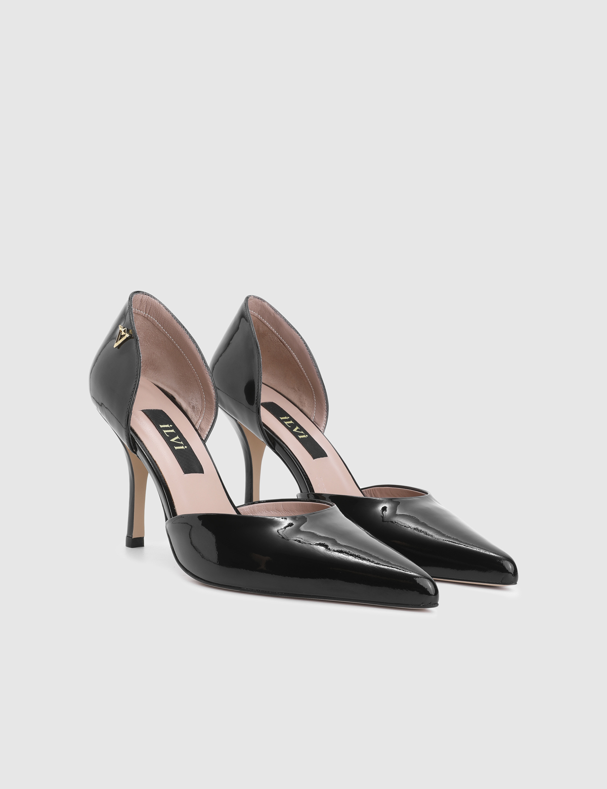 Melina Black Leather Women's Pump