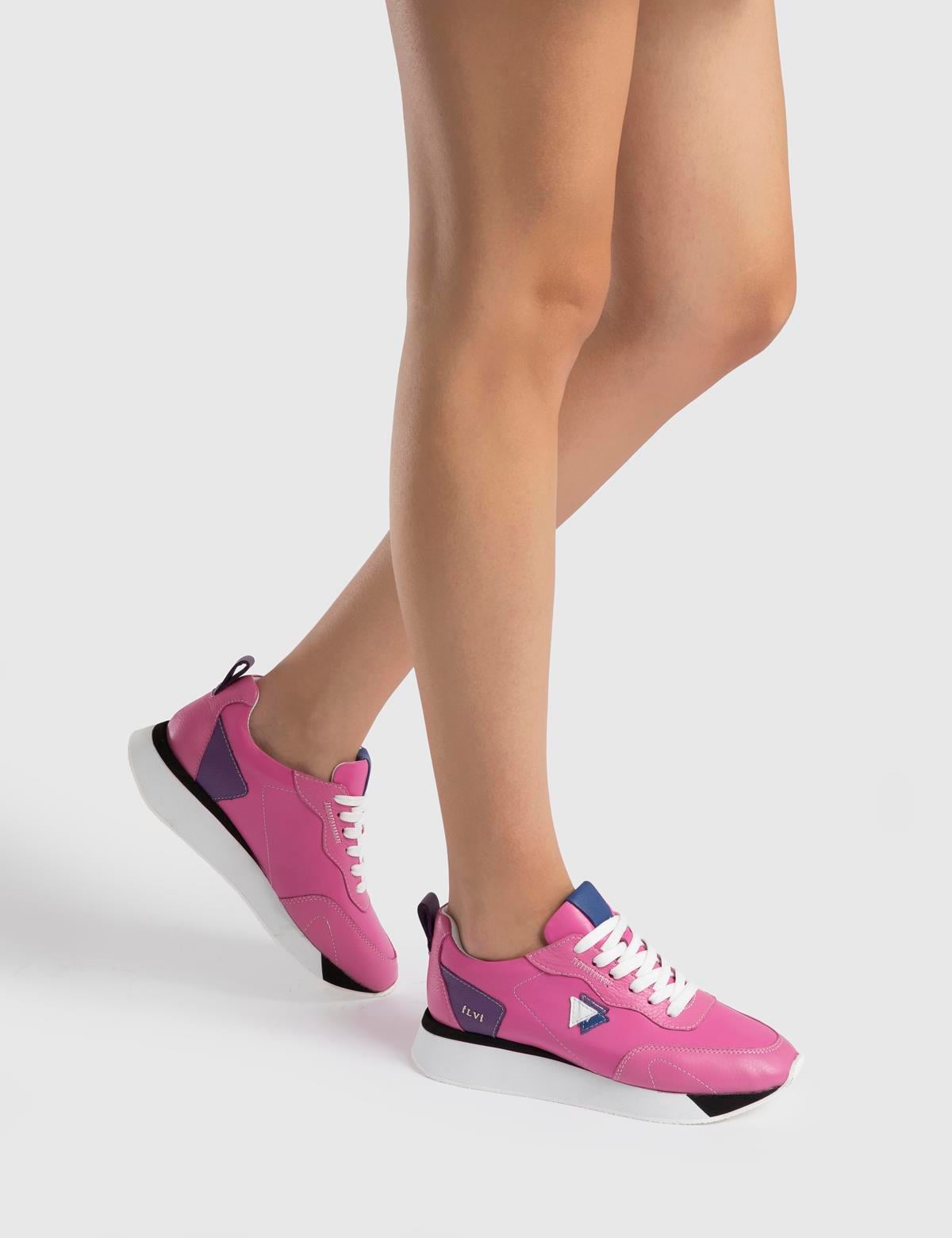 Merel Pink Floater Leather Women's Sneaker