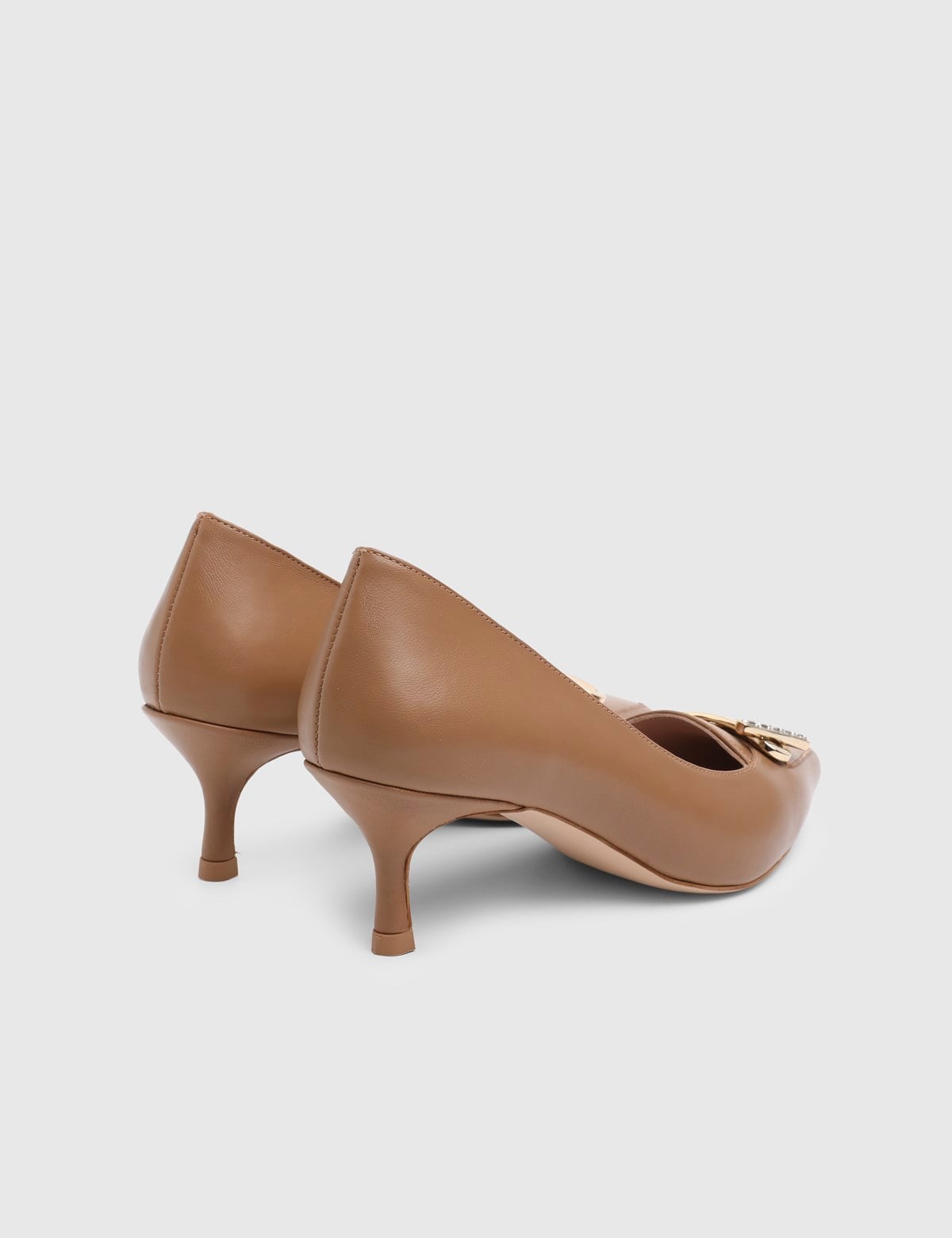 Milagros Saddle Brown Leather Women's Pump