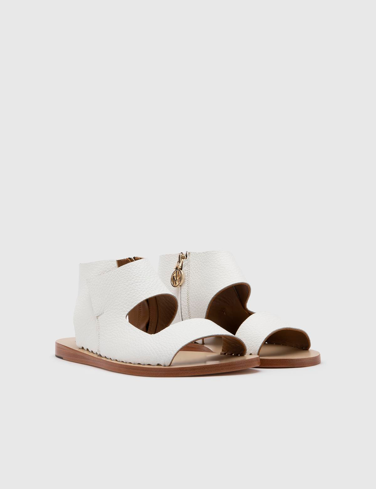 Mirrin White Floater Leather Women's Sandal