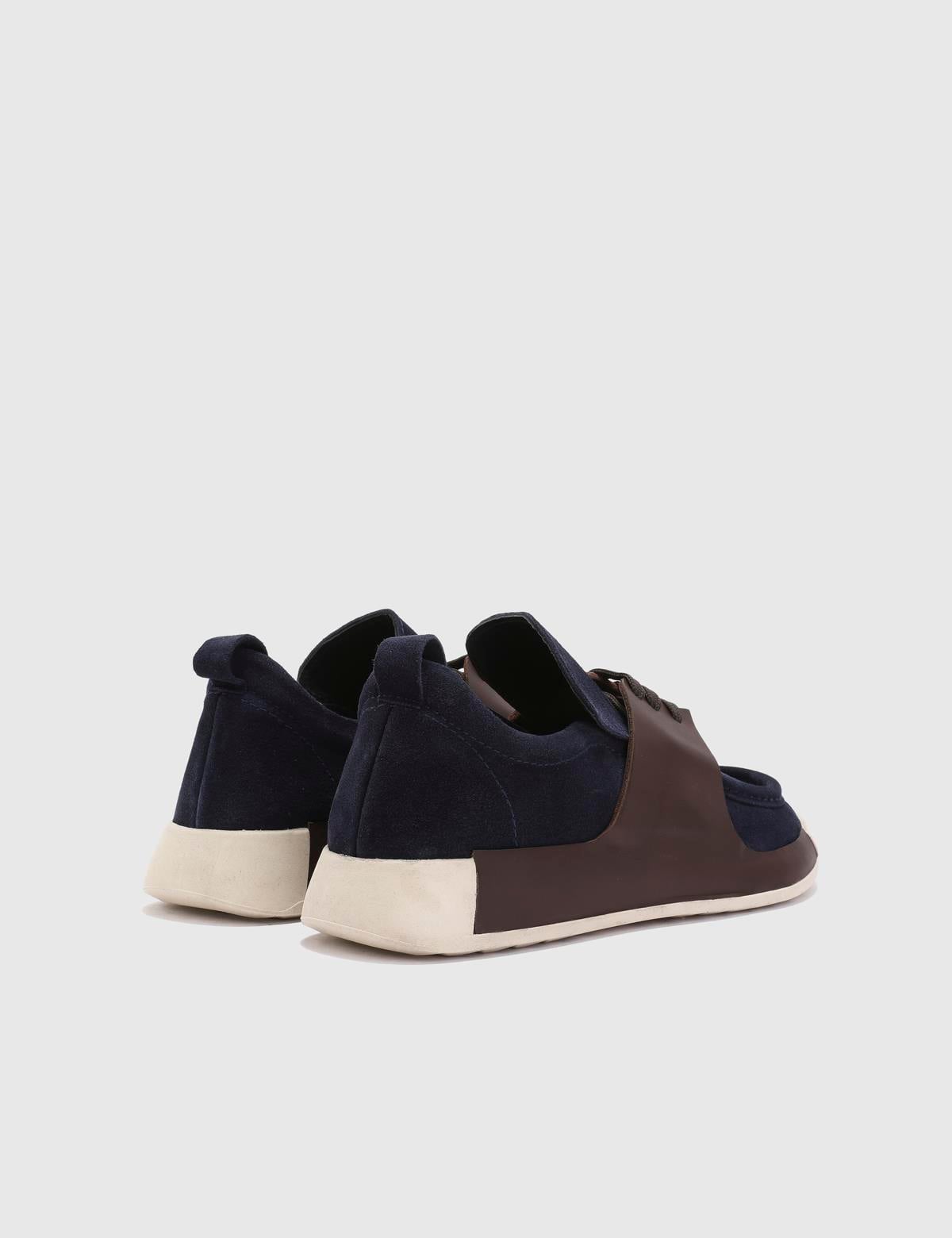 Modric Navy Blue Suede Leather Men's Oxford