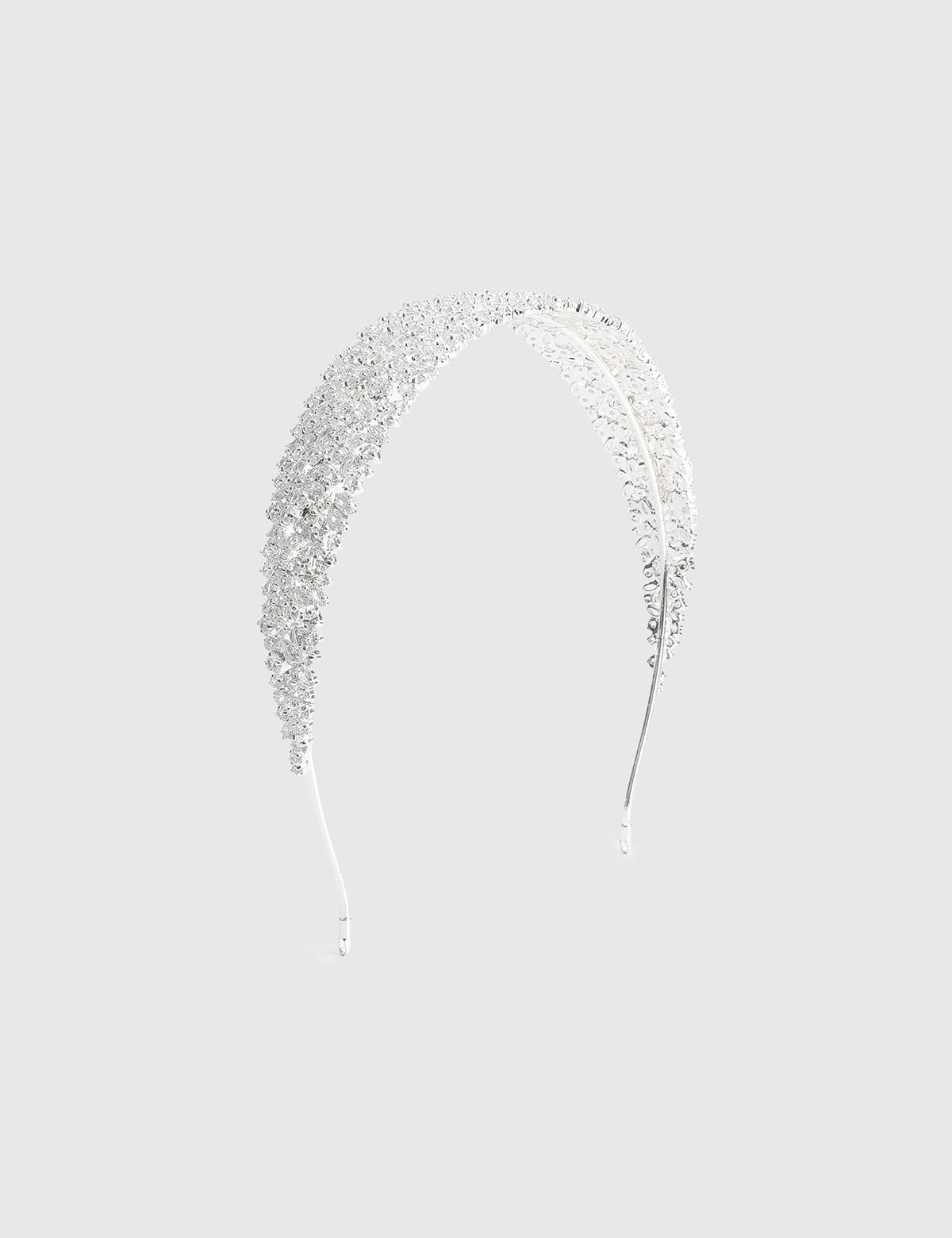 Monnara Silver Women's Headband with Stones