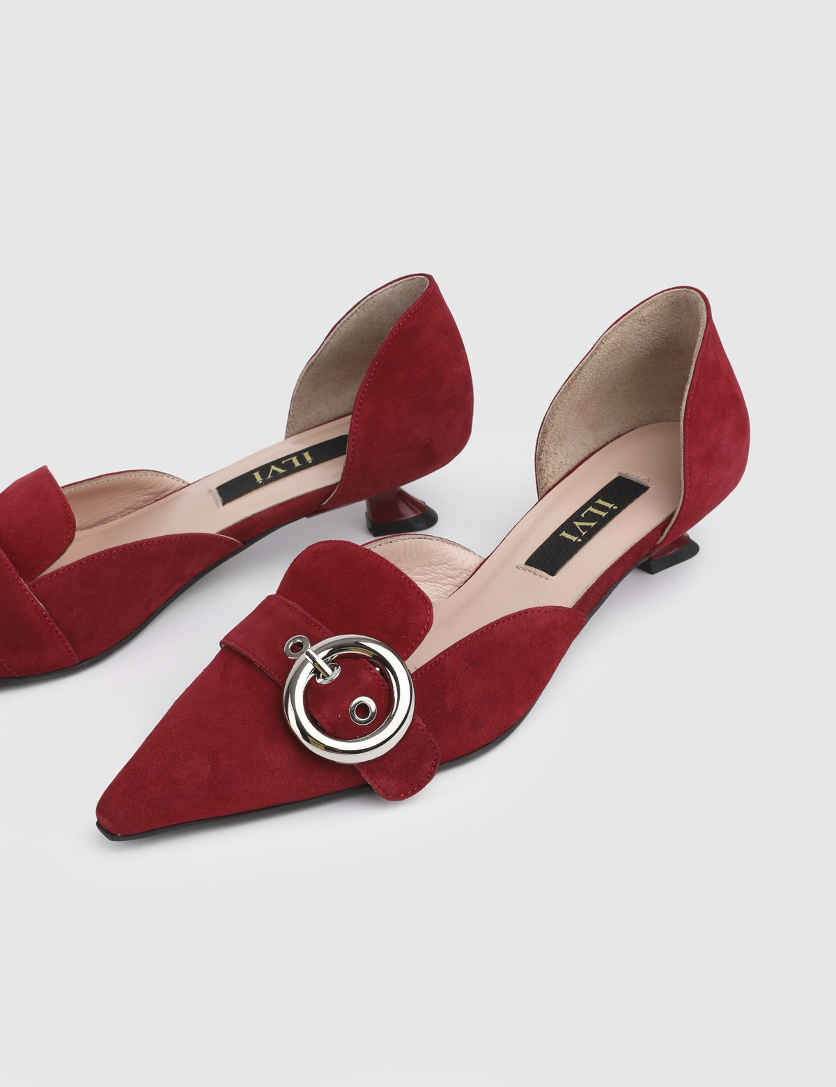 Myra Red Suede Leather Women's Pump