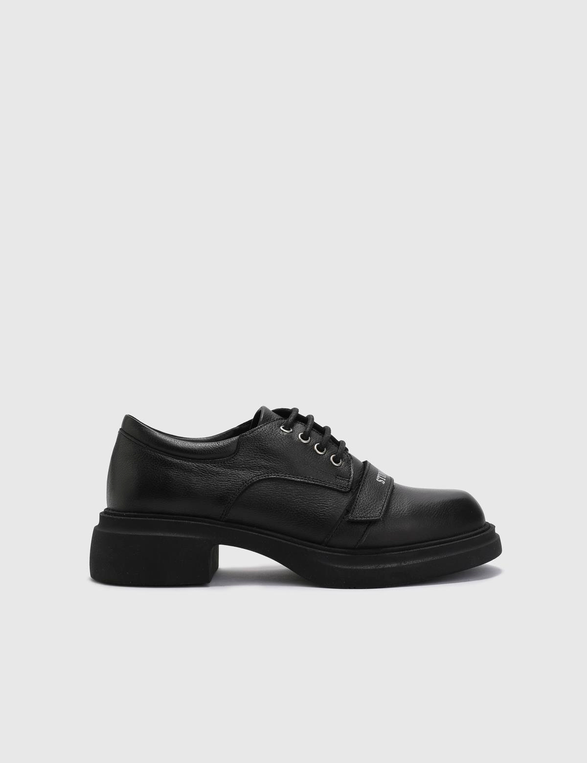 Natal Black Leather Women's Oxford