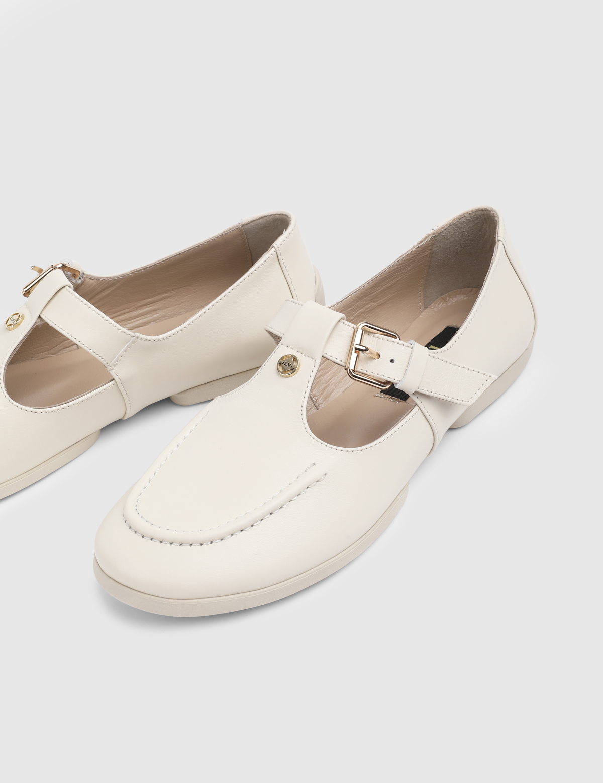 Navine Beige Leather Women's Loafer